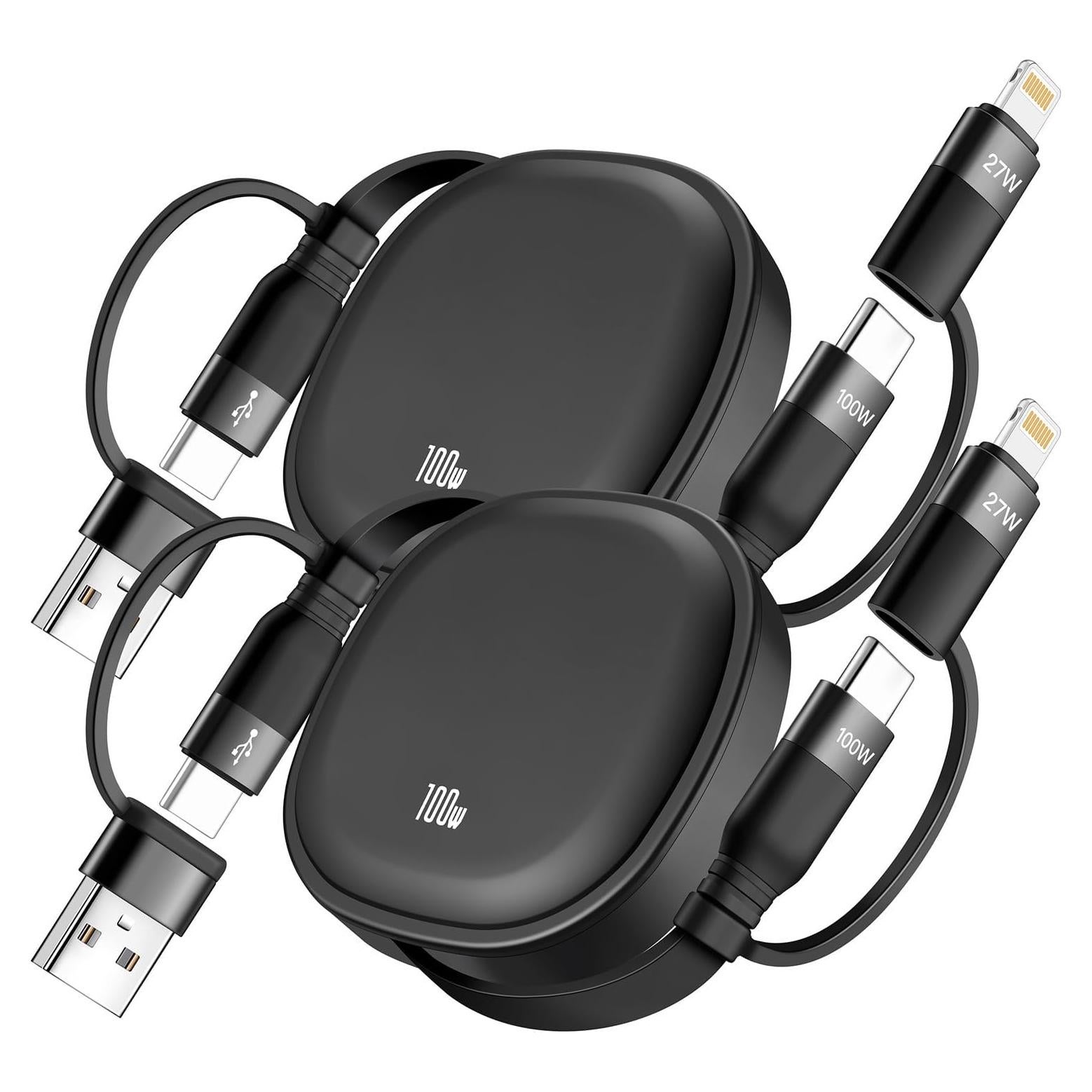 Cable USB Tipo C Retráctil 5 en 1 MINLU 100W 1.17m