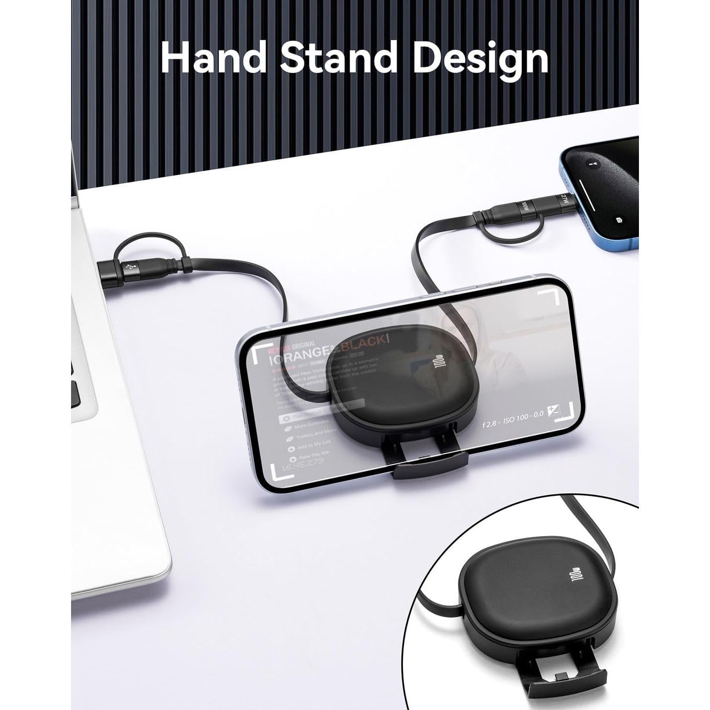 Cable USB Tipo C Retráctil 5 en 1 MINLU 100W 1.17m