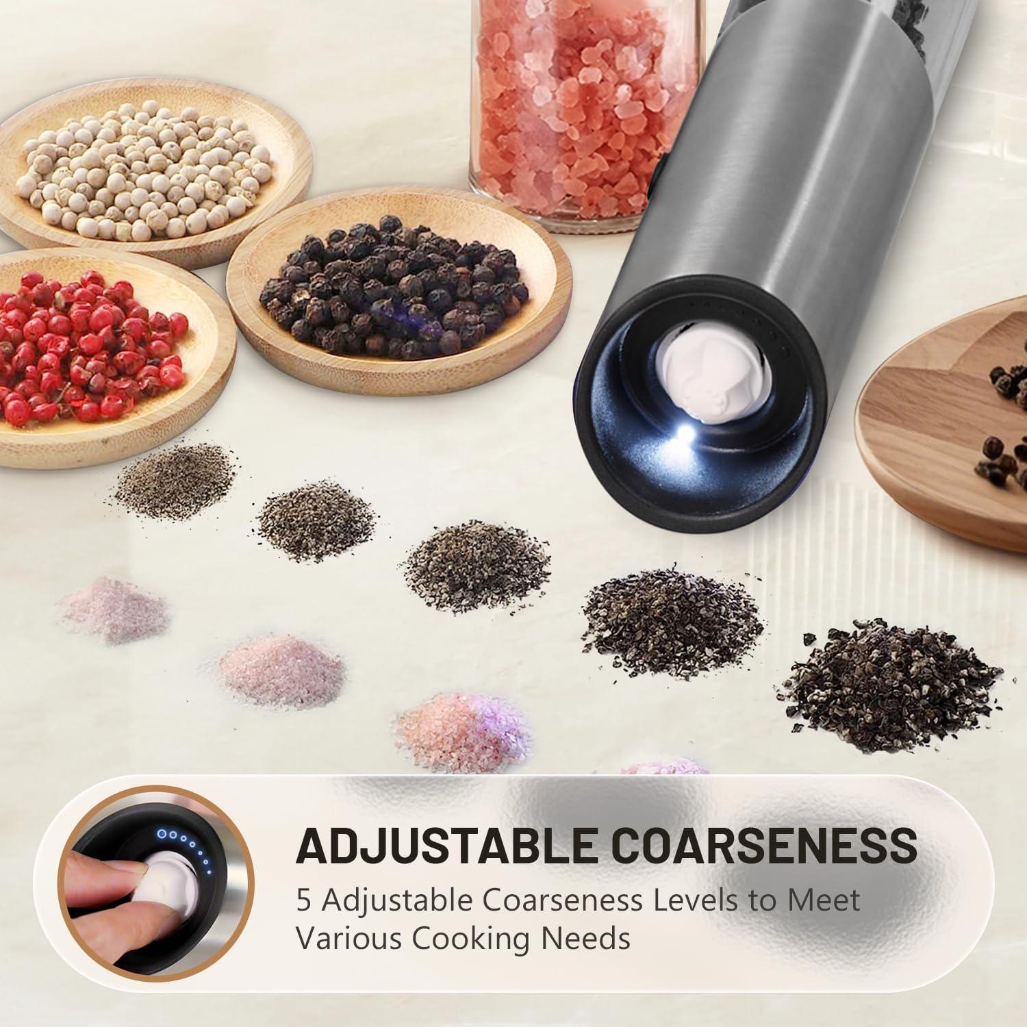 Juego de Molinillos Eléctricos de Sal y Pimienta Solisifime