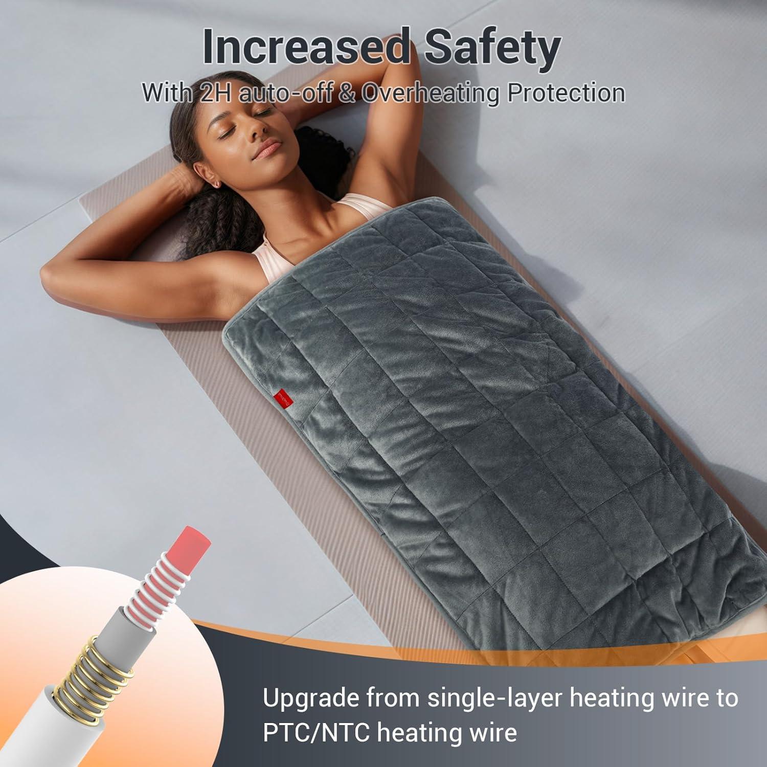 Almohadilla Térmica Eléctrica Comfytemp 43x84 cm para Alivio de Dolor