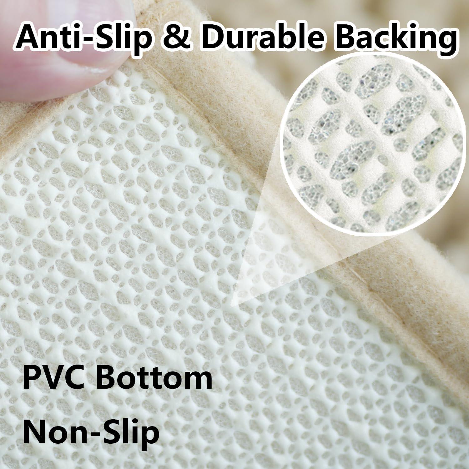 Juego de 3 Alfombrillas de Baño BOANKODU Beige Antideslizantes