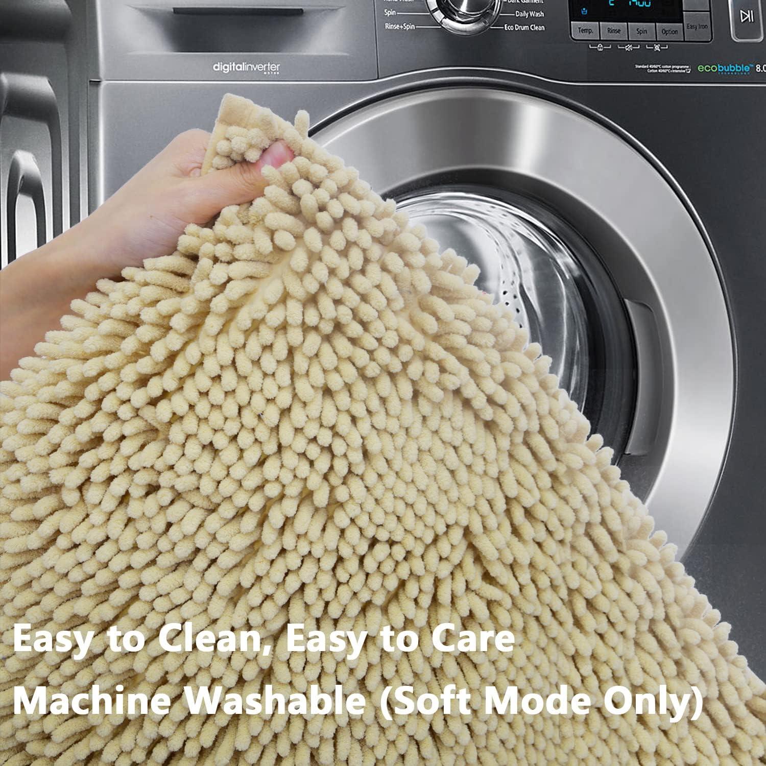 Juego de 3 Alfombrillas de Baño BOANKODU Beige Antideslizantes