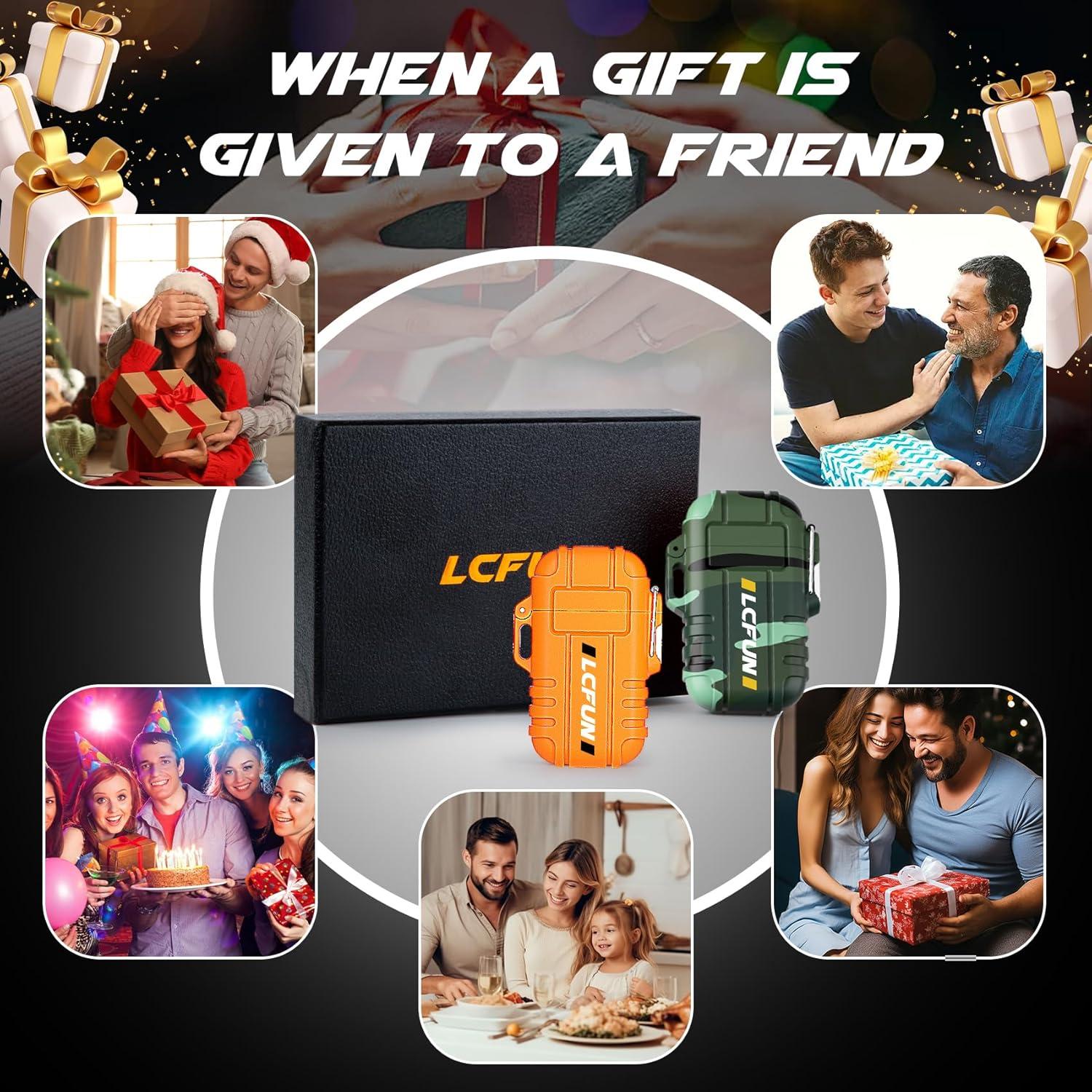 Encendedor Impermeable LcFun Doble Arco USB Butano 2 Pcs