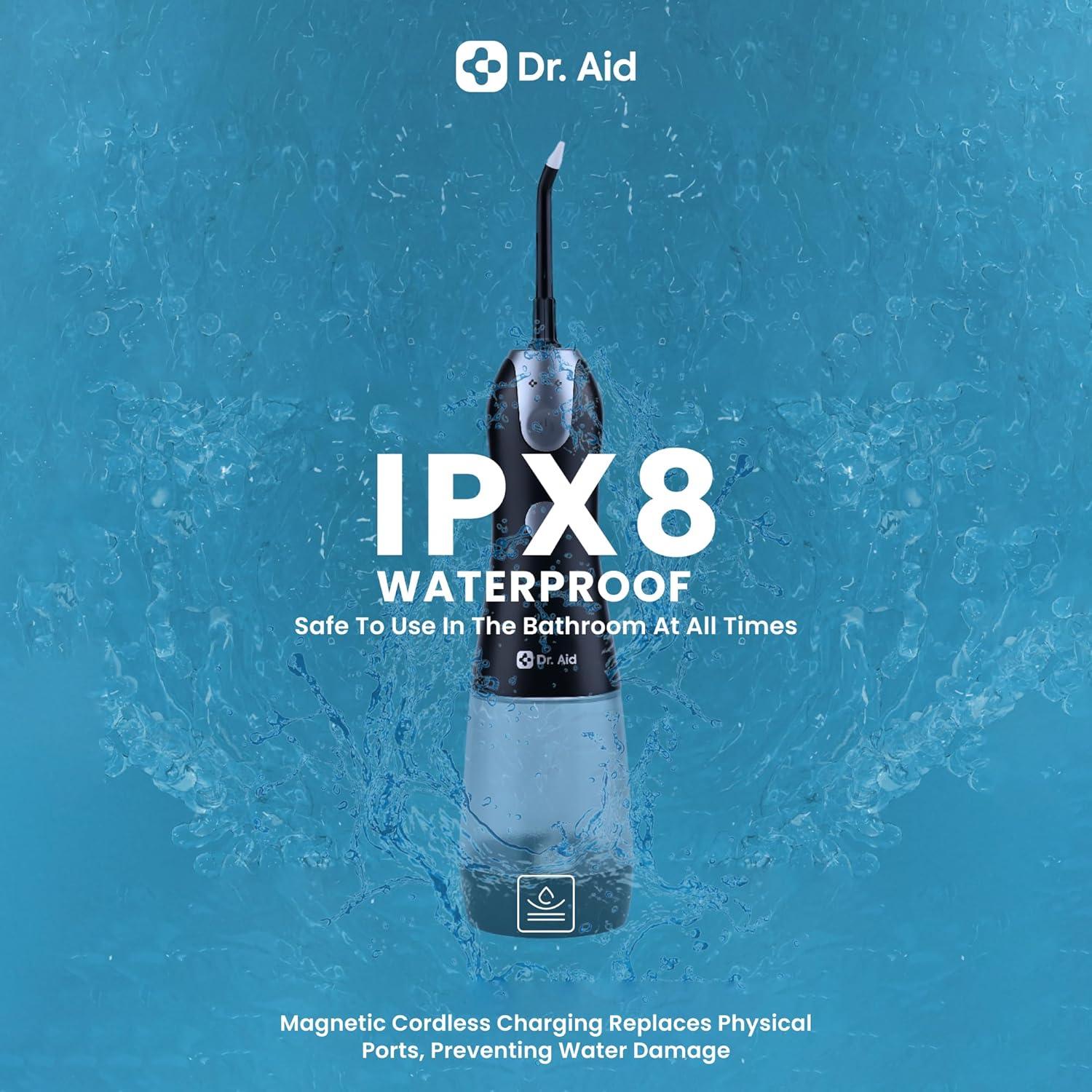 Irrigador Dental Dr. Aid Portátil Inalámbrico 311ml Negro