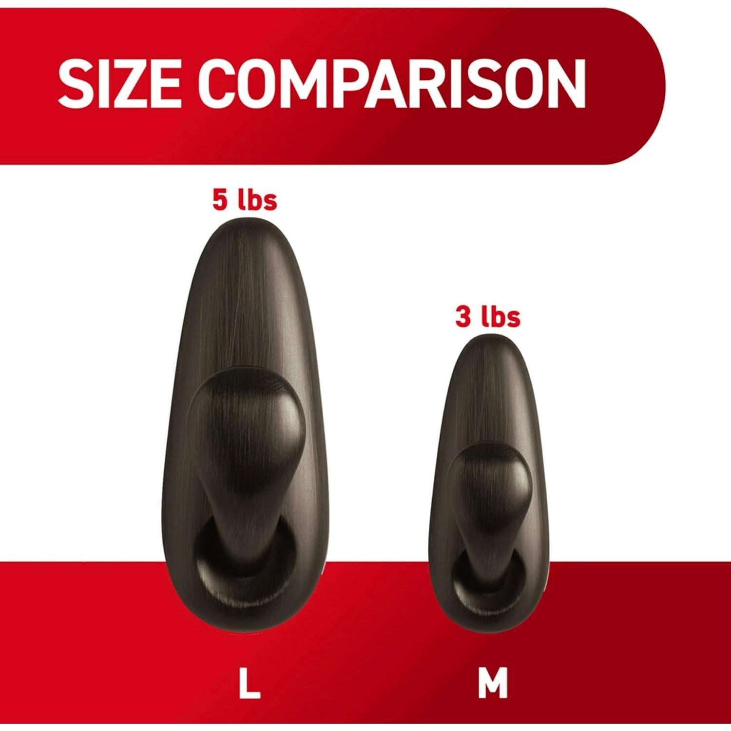 Ganchos Metálicos Grandes Command Bronce Aceitado 2 Unidades