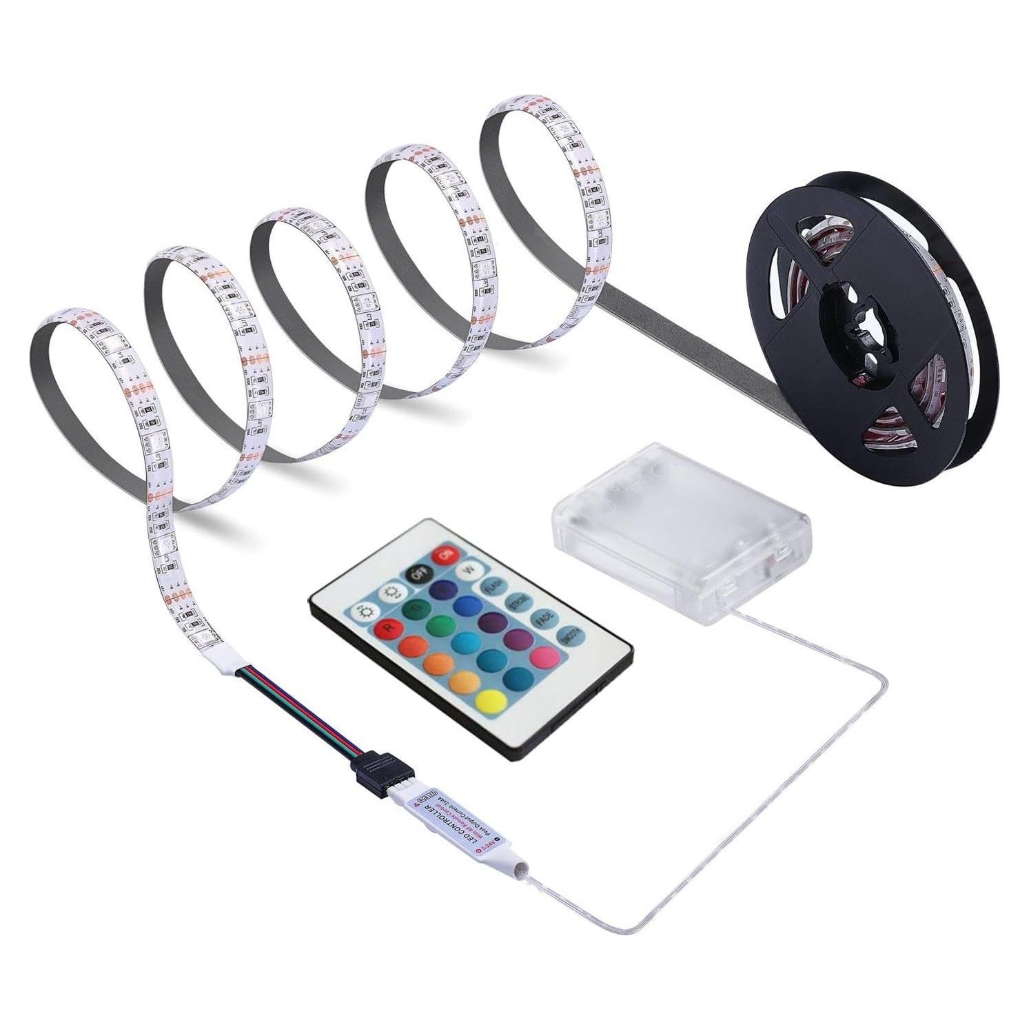 Luces de tira LED a pilas HIKENRI 2m con control remoto 24 teclas