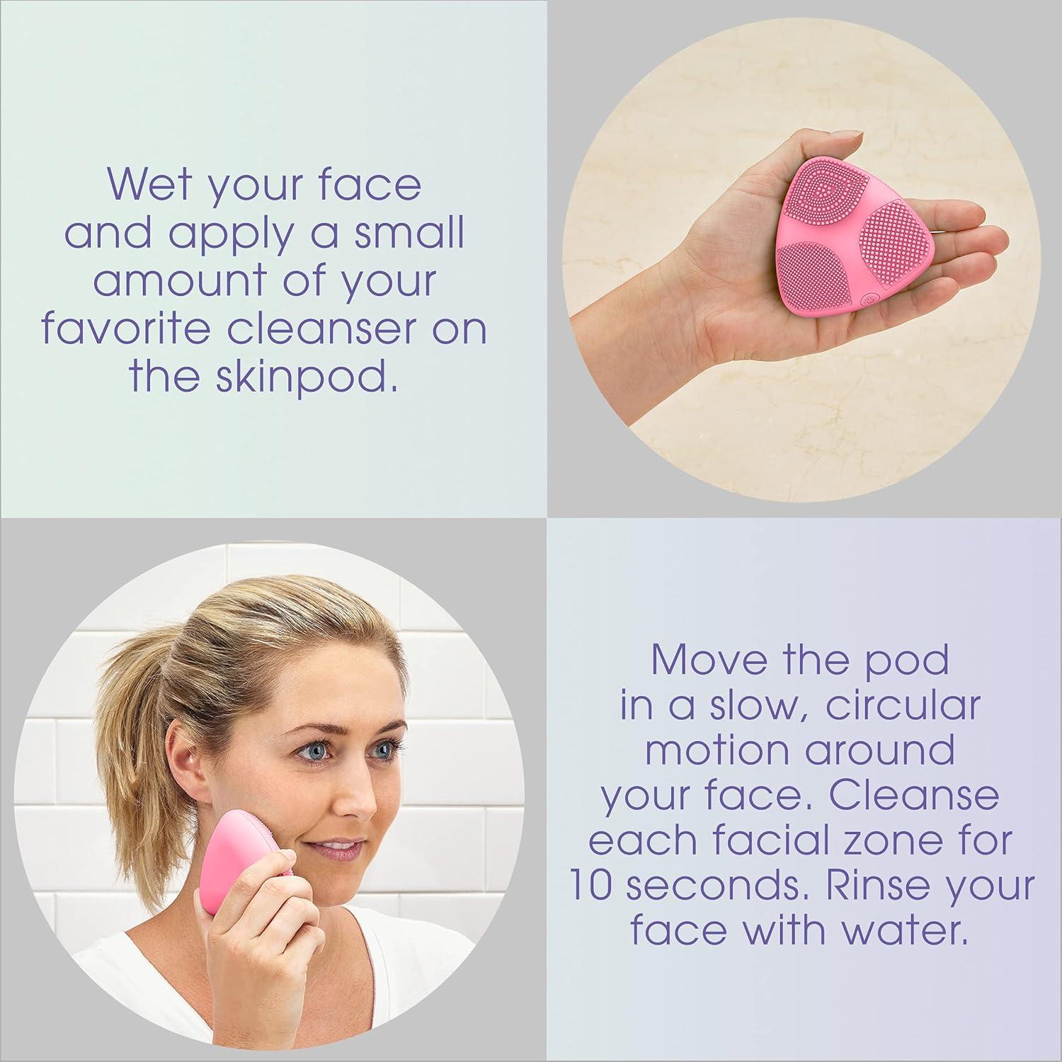 Cepillo Facial de Silicona Conair True Glow Skinpod Rosa