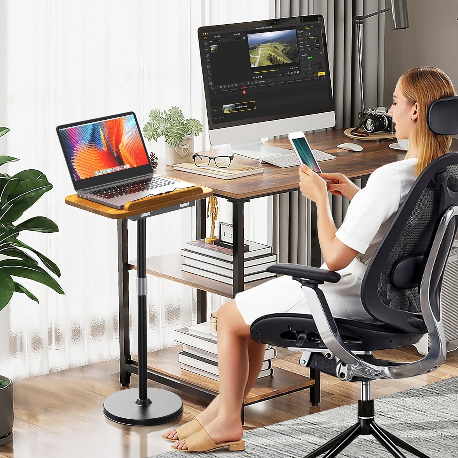 Soporte de Piso 2 en 1 NAMON para Laptop Altura Ajustable 42-130 cm