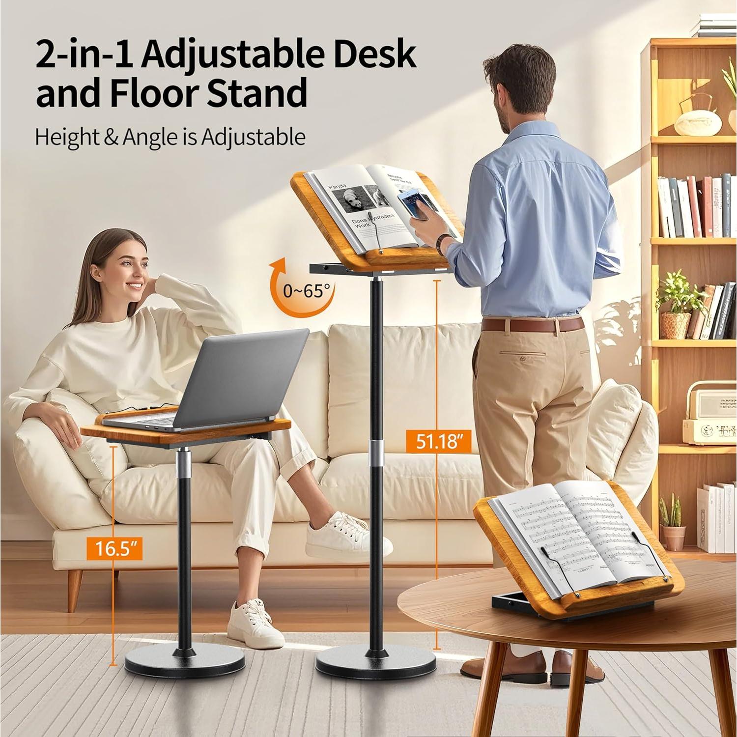 Soporte de Piso 2 en 1 NAMON para Laptop Altura Ajustable 42-130 cm