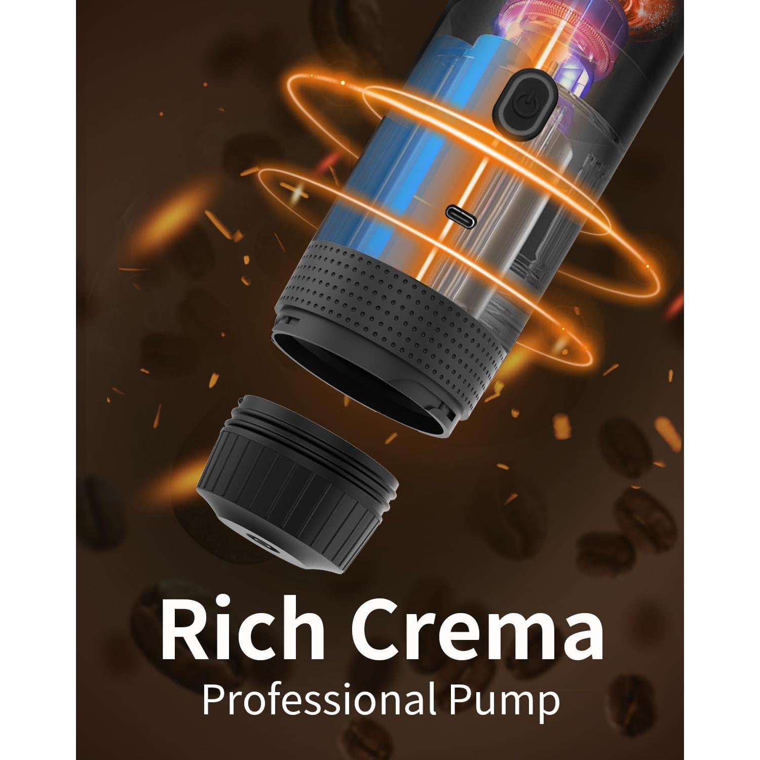 Cafetera de Espresso Portátil EVERANGE Negra 5V Automática