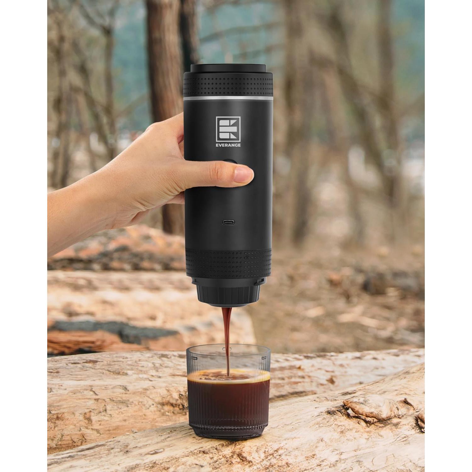 Cafetera de Espresso Portátil EVERANGE Negra 5V Automática