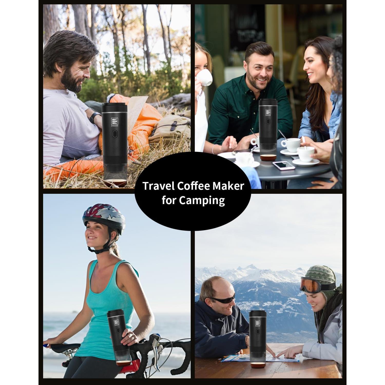 Cafetera de Espresso Portátil EVERANGE Negra 5V Automática