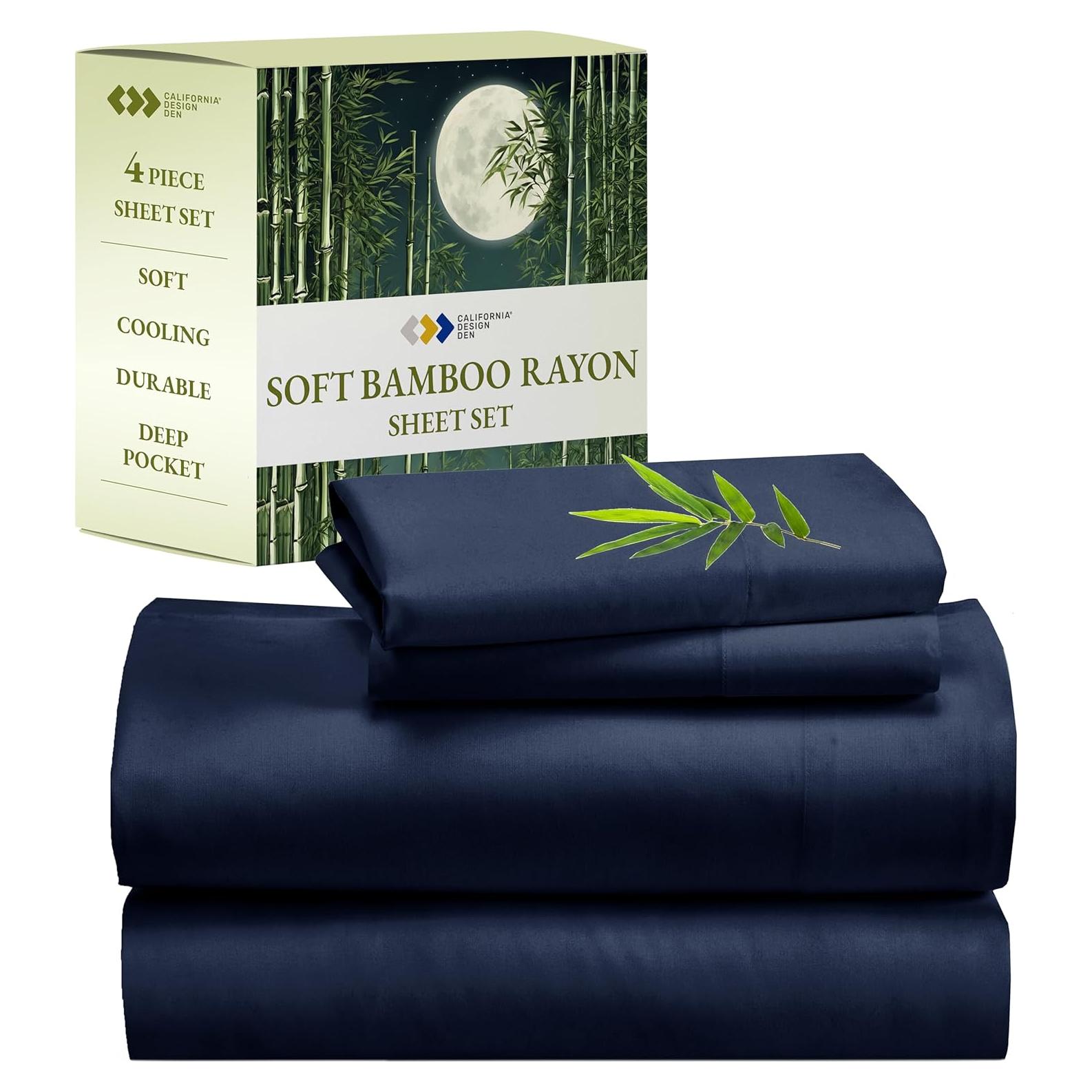 Sábanas de Rayón de Bambú California Design Den Cal King Azul