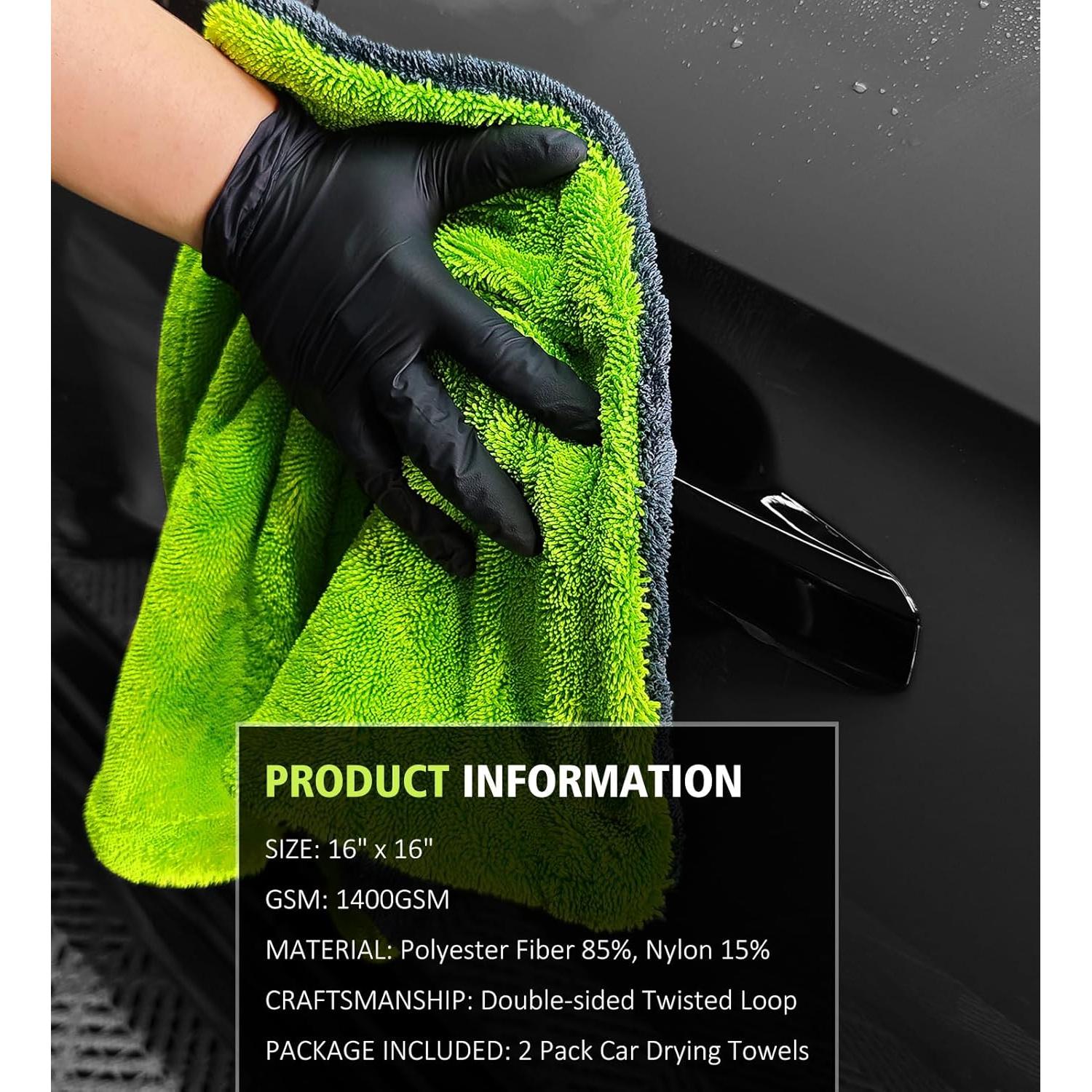 Toallas de Secado Microfibra YeewayVeh 40.64cm 2 Piezas Verde
