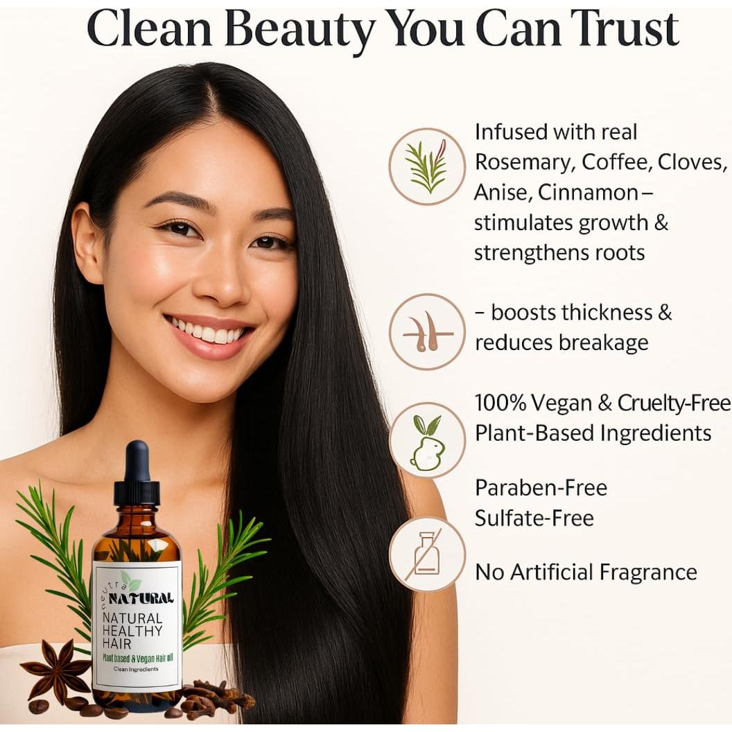 Aceite para Cabello Neutra Natural 59 ml - 100% Vegano y Natural