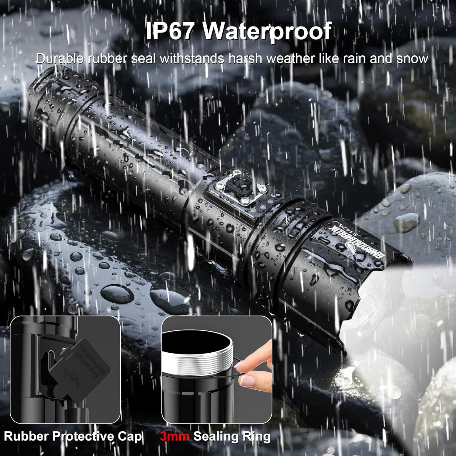 Linterna Recargable Shadowhawk S1476 2000 Lúmenes 30W USB-C