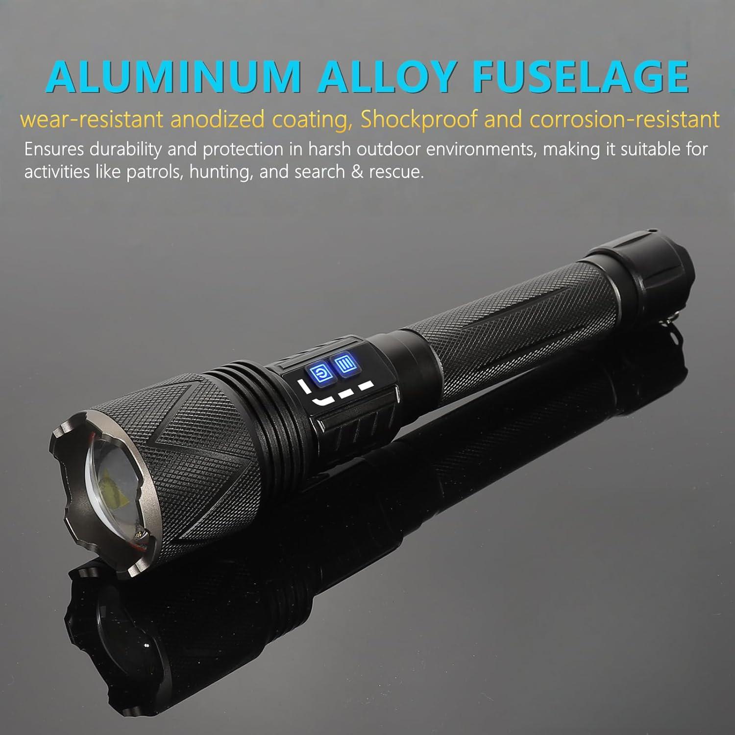 Linterna Recargable AKISONG X928 10,000 Lúmenes USB-C Impermeable