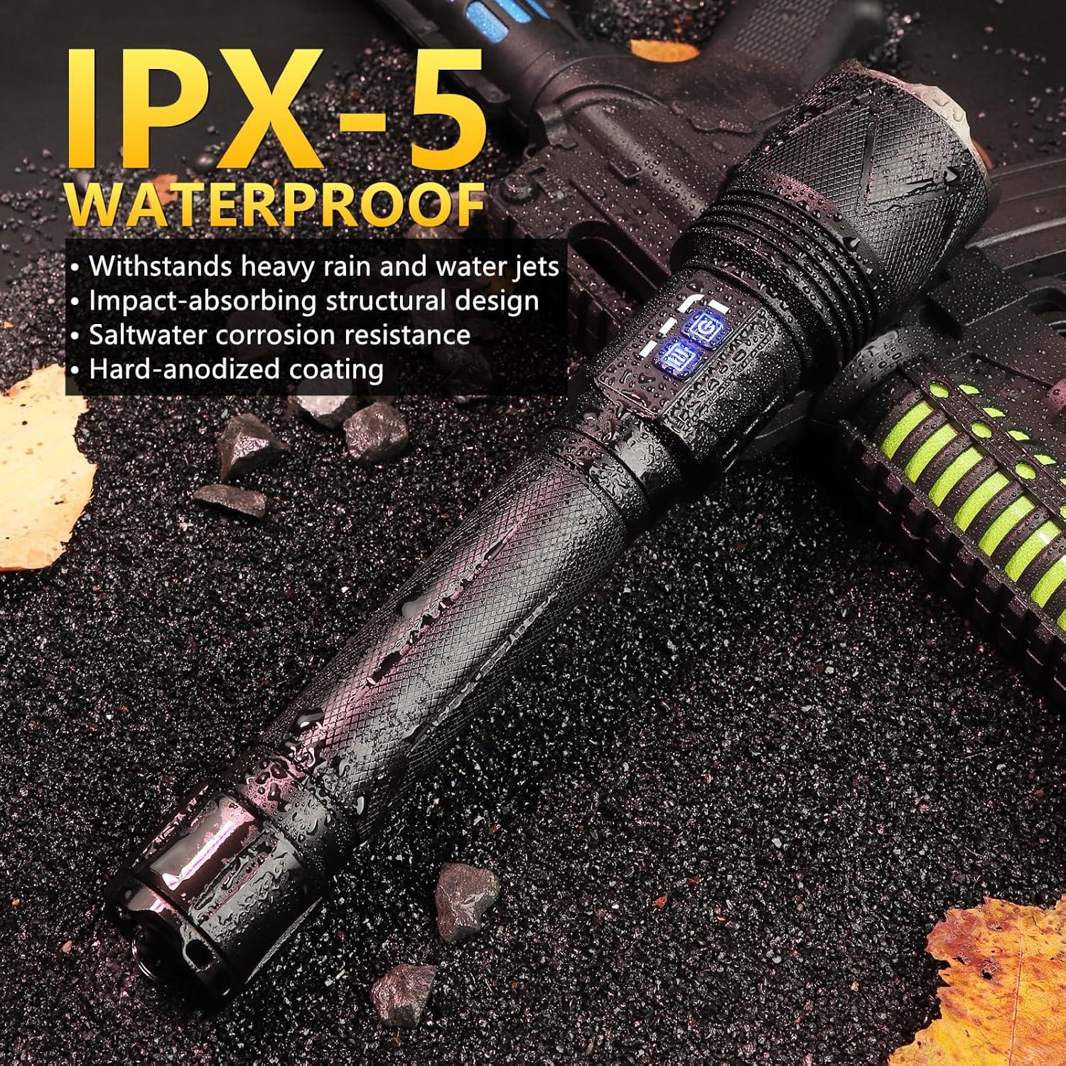 Linterna Recargable AKISONG X928 10,000 Lúmenes USB-C Impermeable