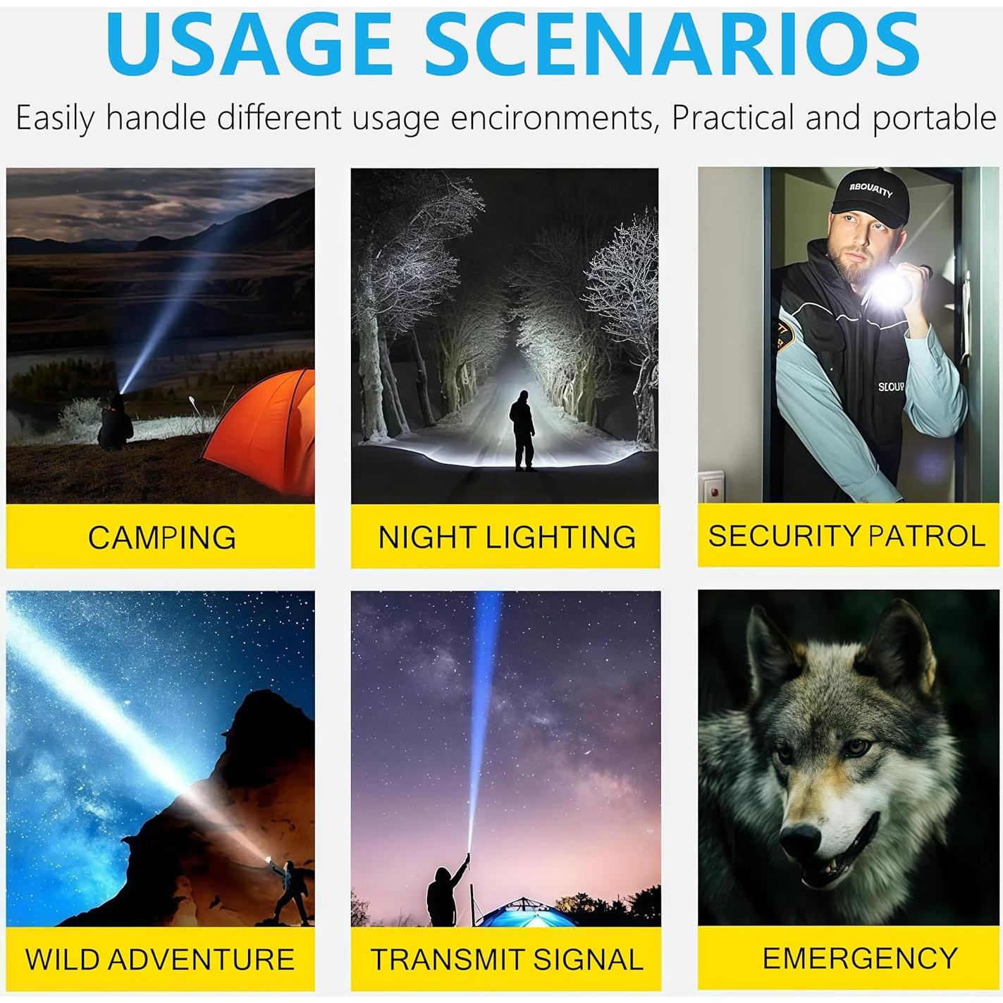 Linterna Recargable AKISONG X928 10,000 Lúmenes USB-C Impermeable