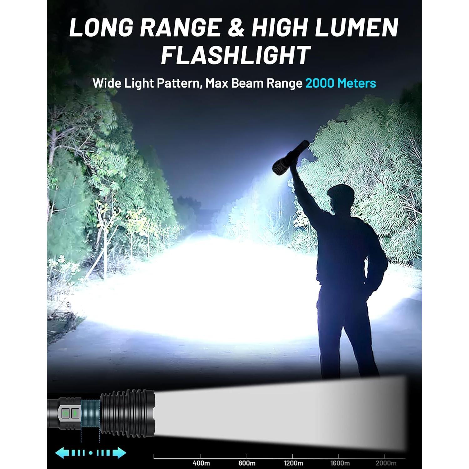 Linterna Recargable Amzyigou 600000 Lúmenes 10000mAh IP67