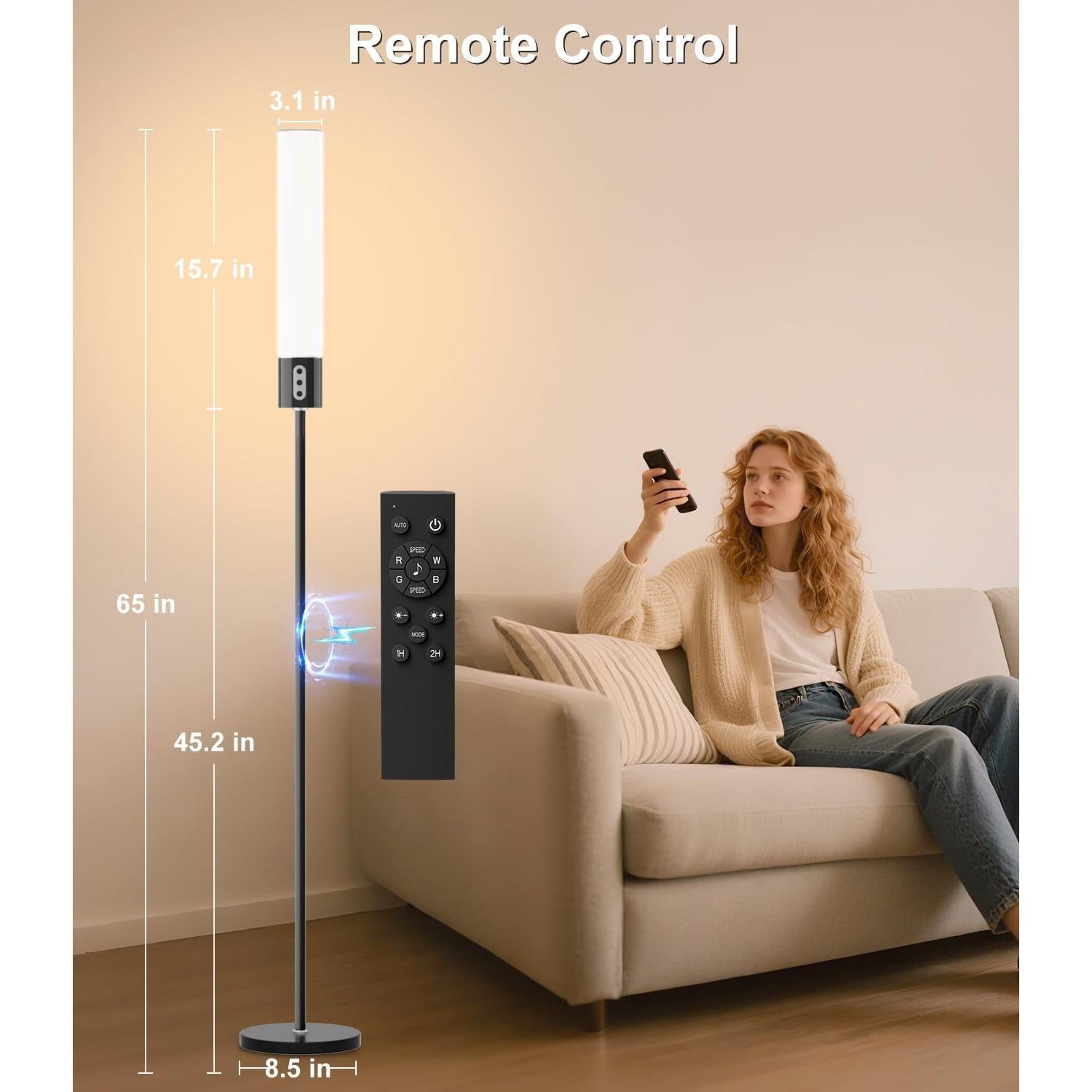 Lámpara de Pie Inteligente Luckystyle HX-828 RGBICW 1500LM