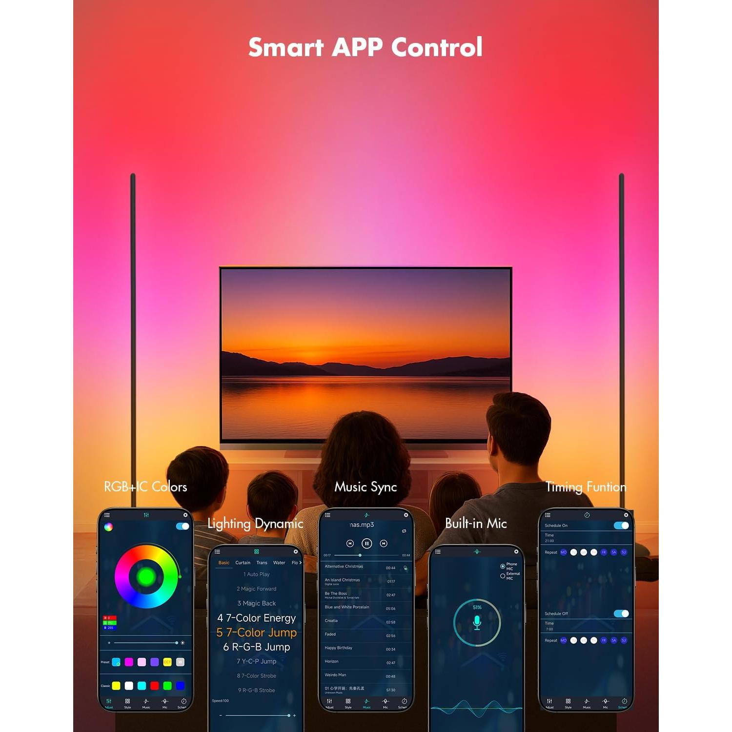 Lámpara de Pie LED RGB Inteligente Vexinat HC601 138 cm