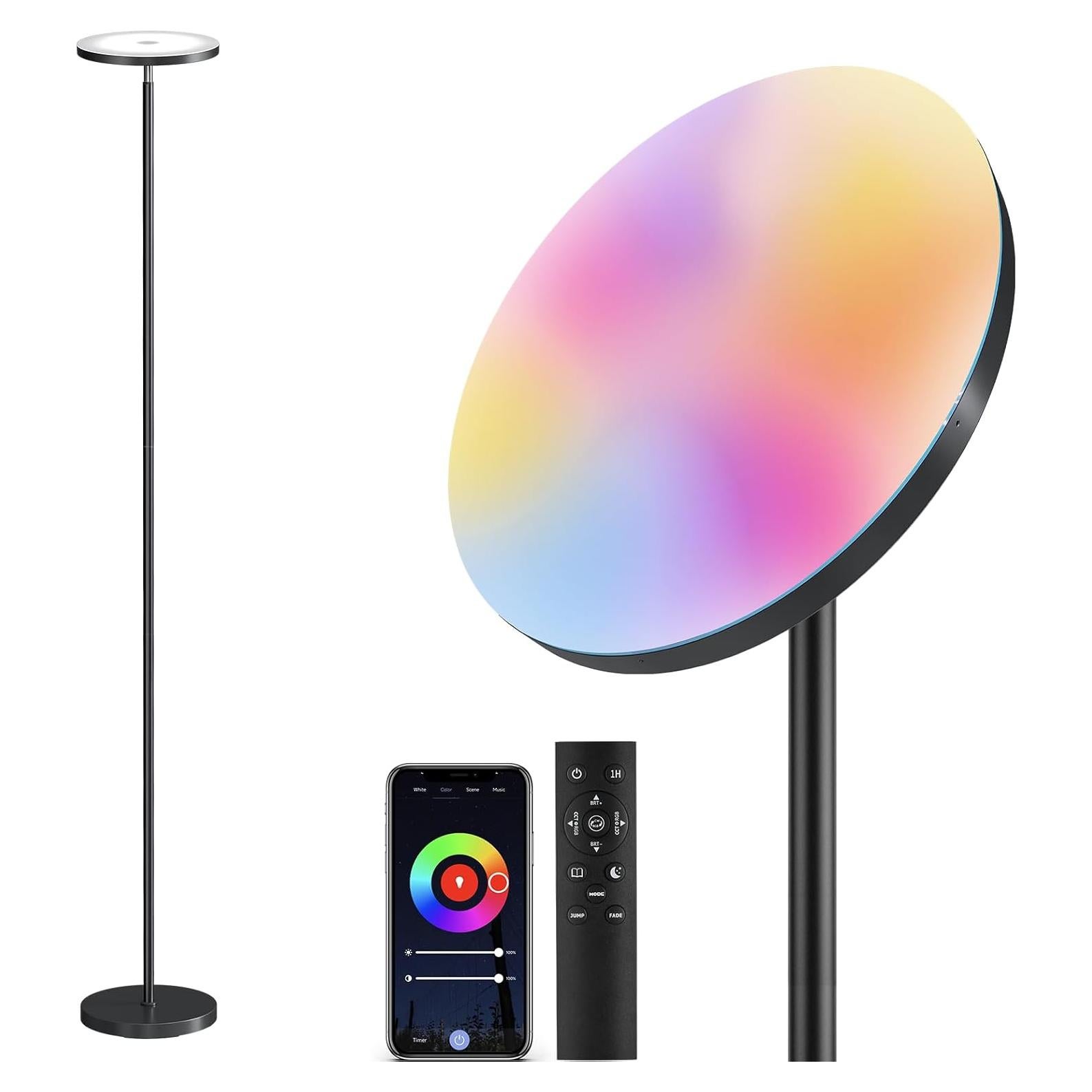 Lámpara de Piso LED Inteligente SUNMORY RGB 32W Control Remoto