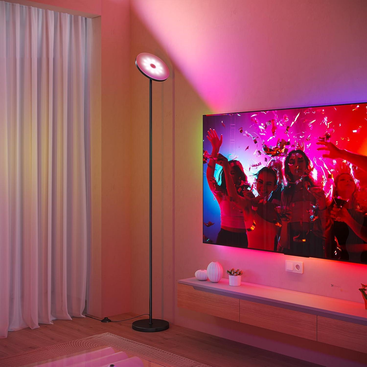 Lámpara de Piso LED Inteligente SUNMORY RGB 32W Control Remoto