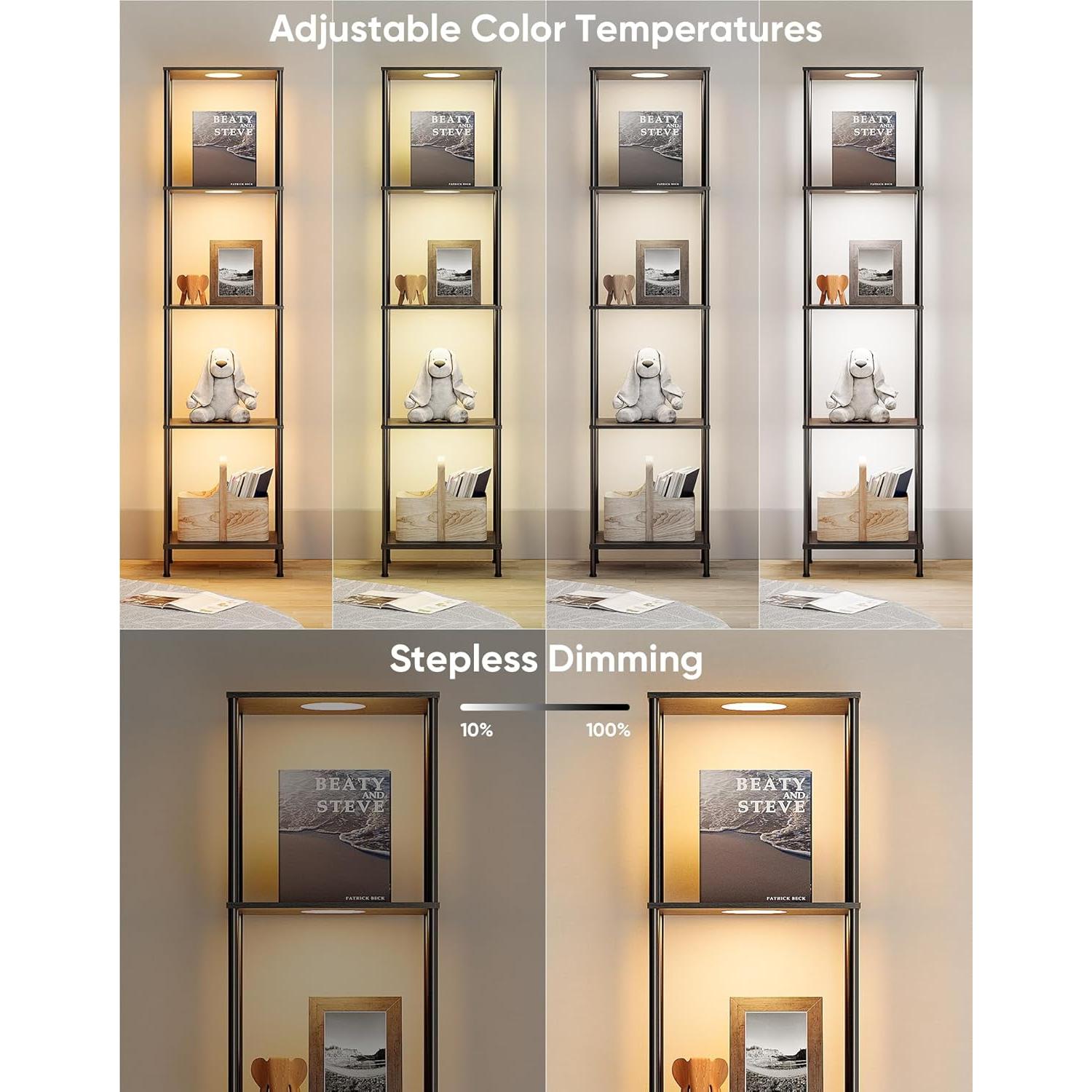 Estante de exhibición con luz RGBW PARTPHONER negro 165cm