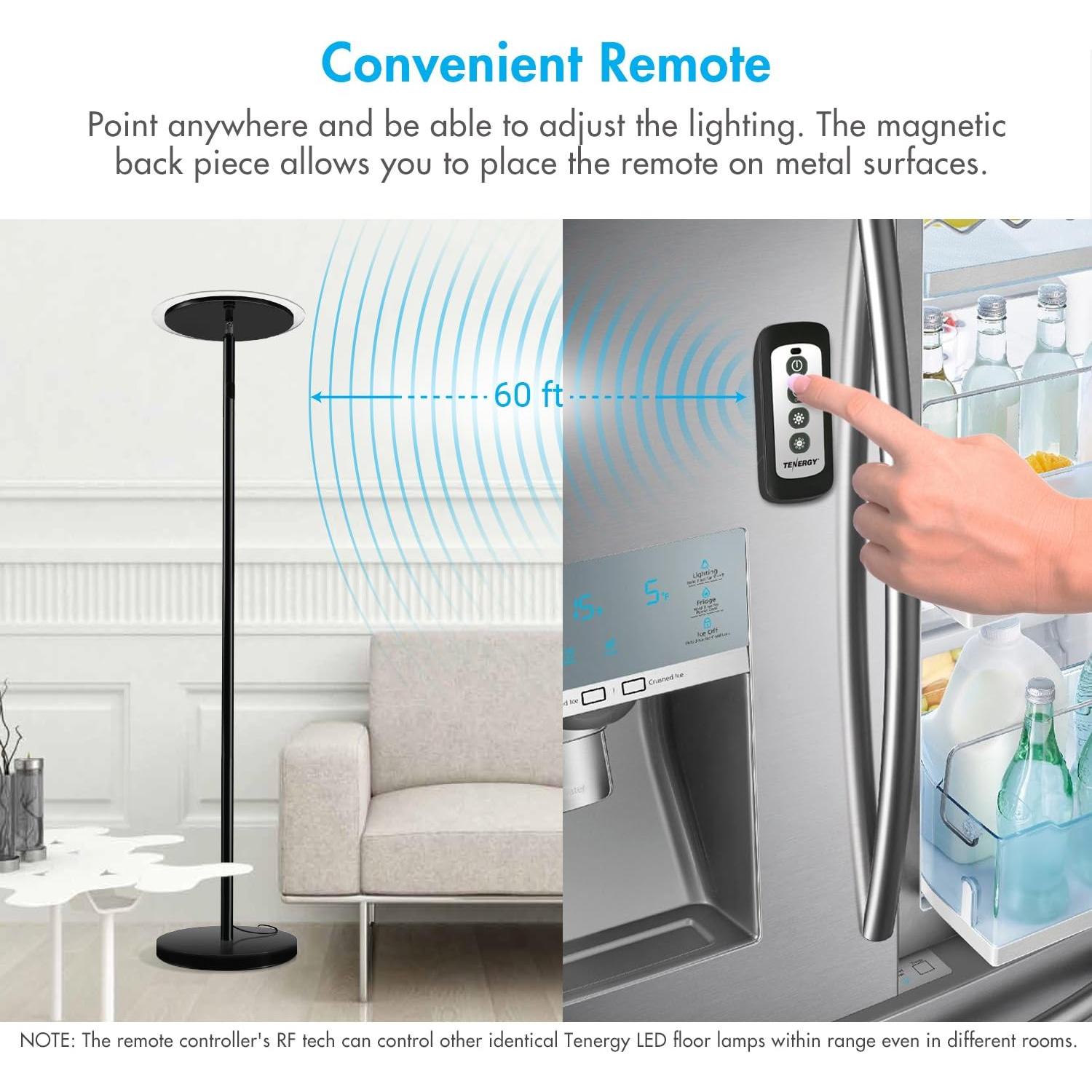 Lámpara de Pie LED Tenergy Torchiere 3000L 30W Control Remoto