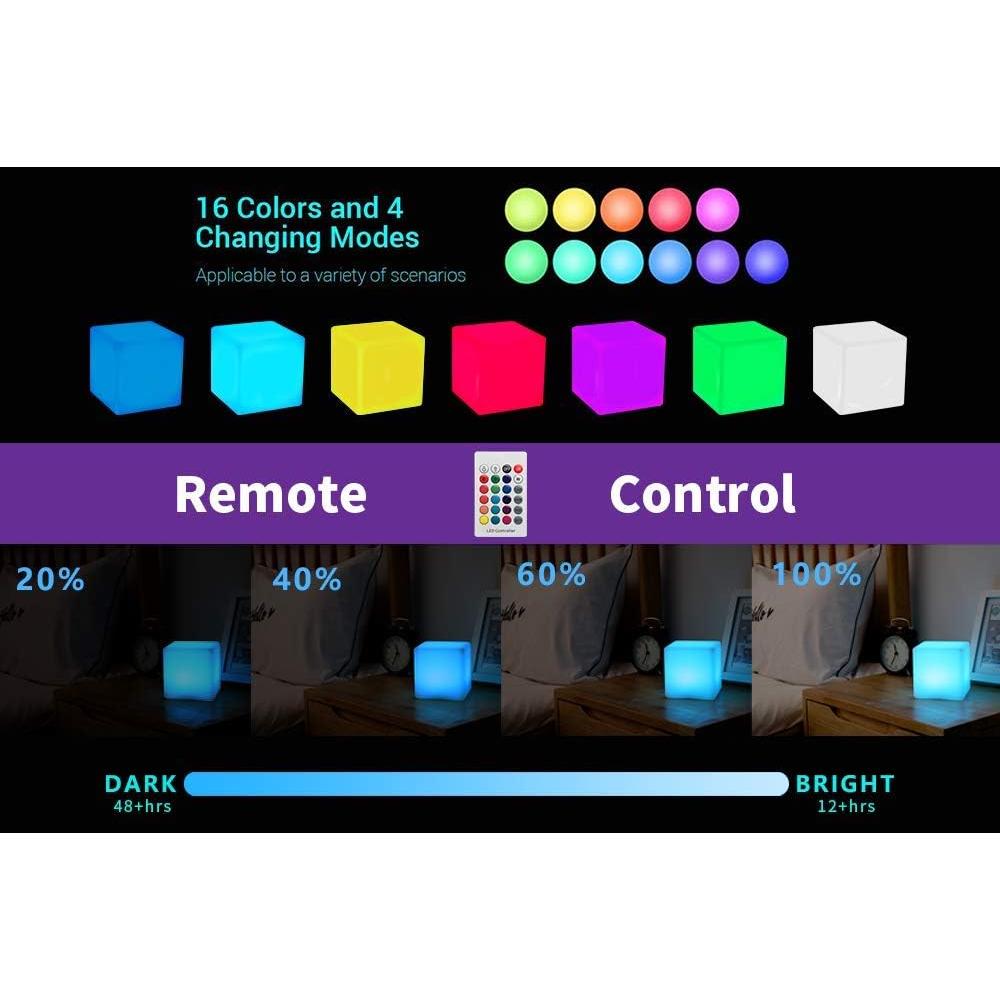 Lámpara de Noche LED Blueye 4" Portátil 16 Colores Control Remoto