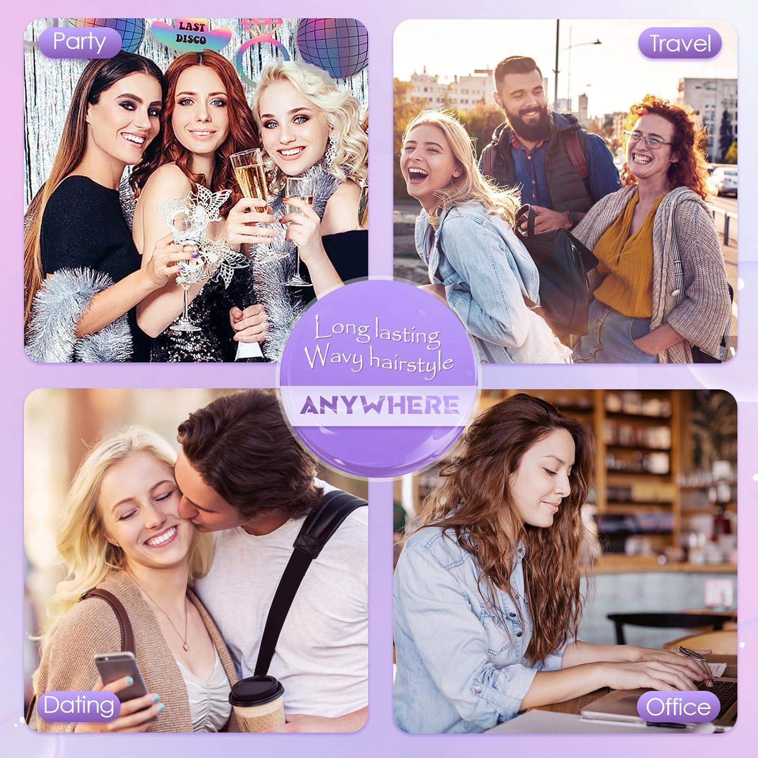 Plancha de Cabello Rizada NOVUS 1.25" Cerámica Iónica Púrpura