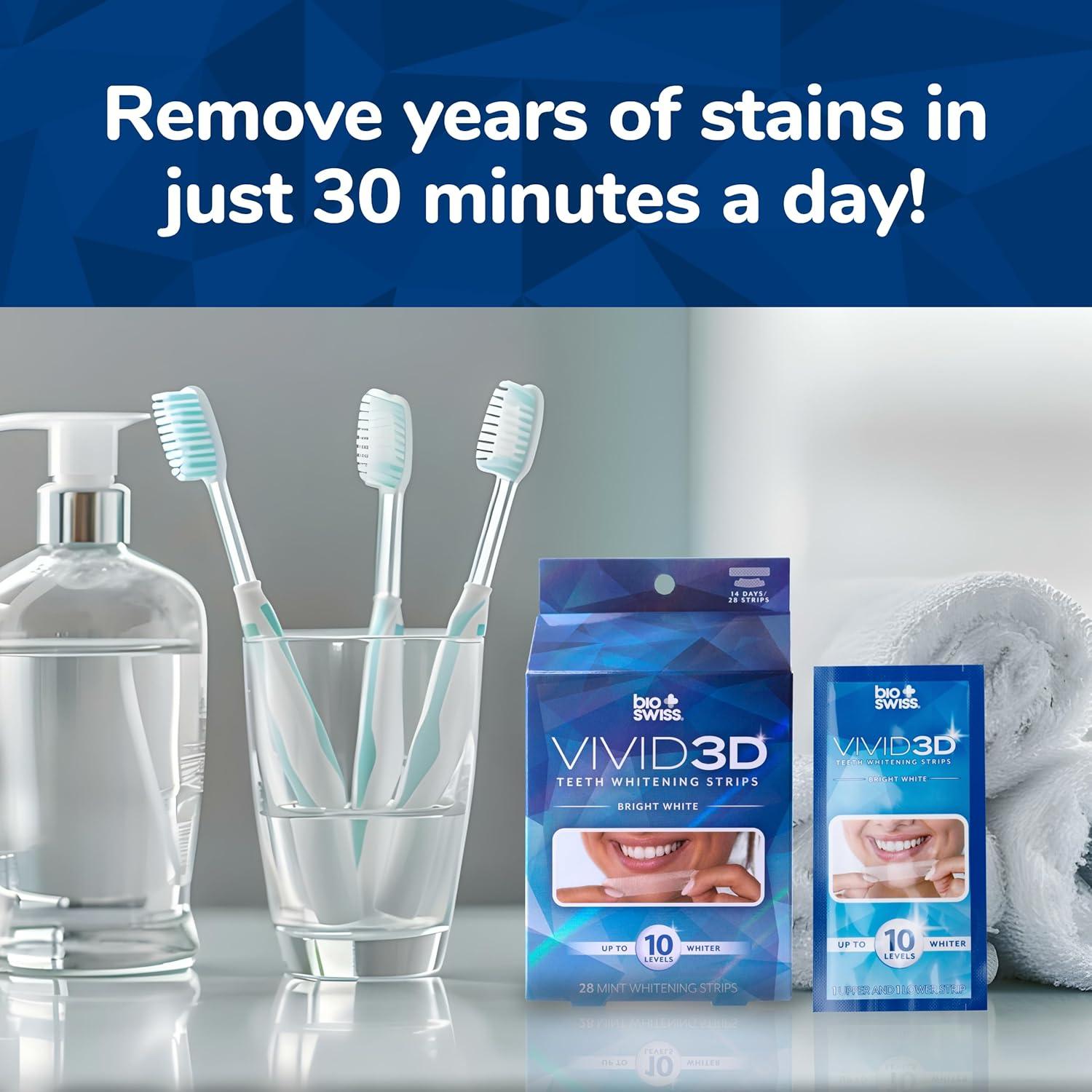 Tiras Blanqueadoras de Dientes BioSwiss Optic Bright 28 Unidades