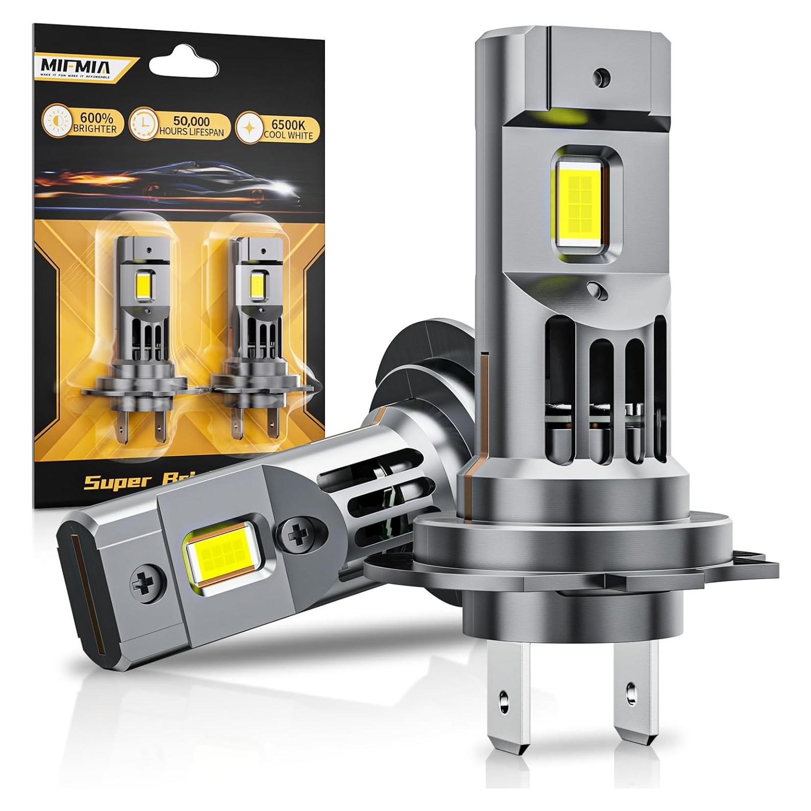 Bombilla LED H7 MIFMIA 40000LM 6000K Luz Fría Paquete de 2