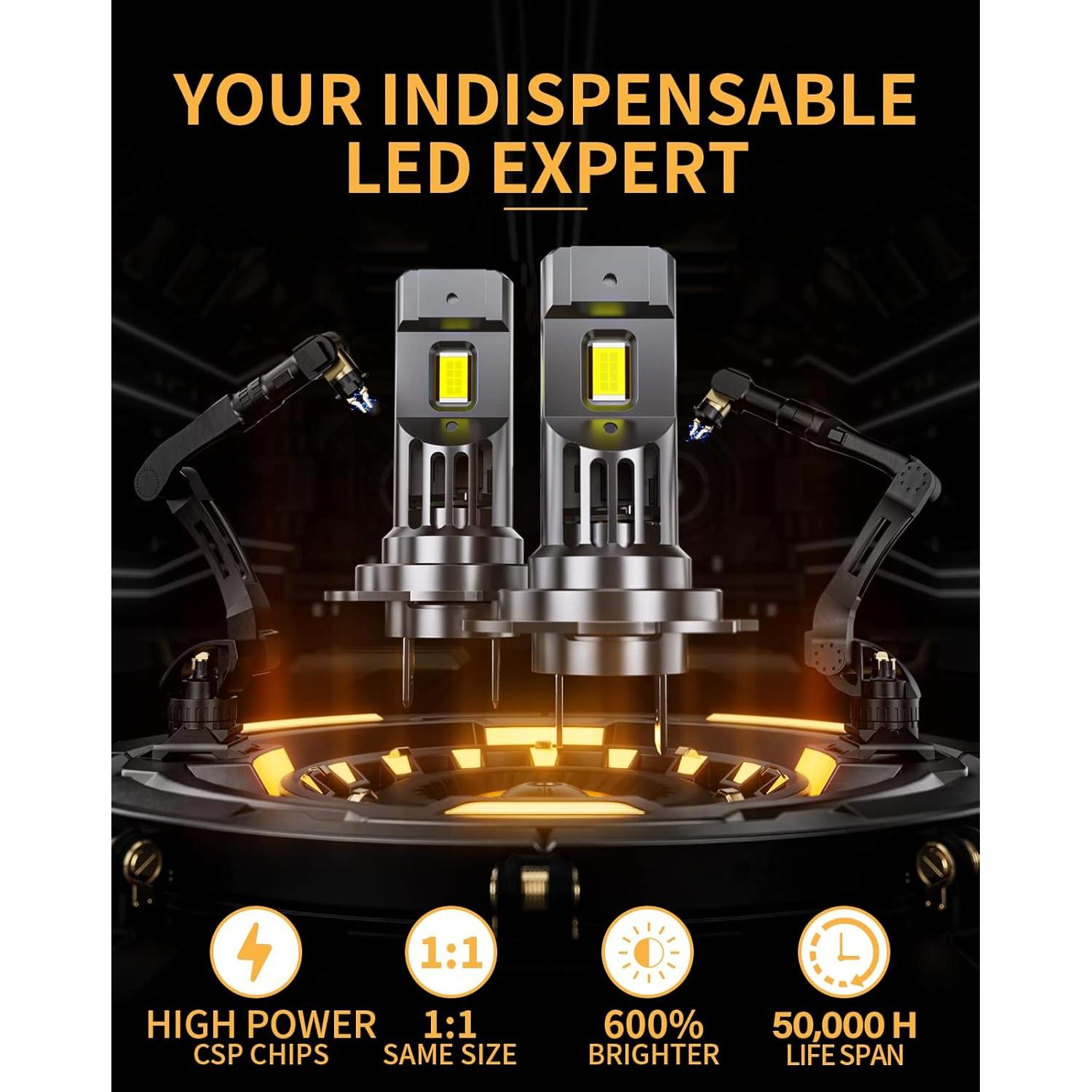 Bombilla LED H7 MIFMIA 40000LM 6000K Luz Fría Paquete de 2