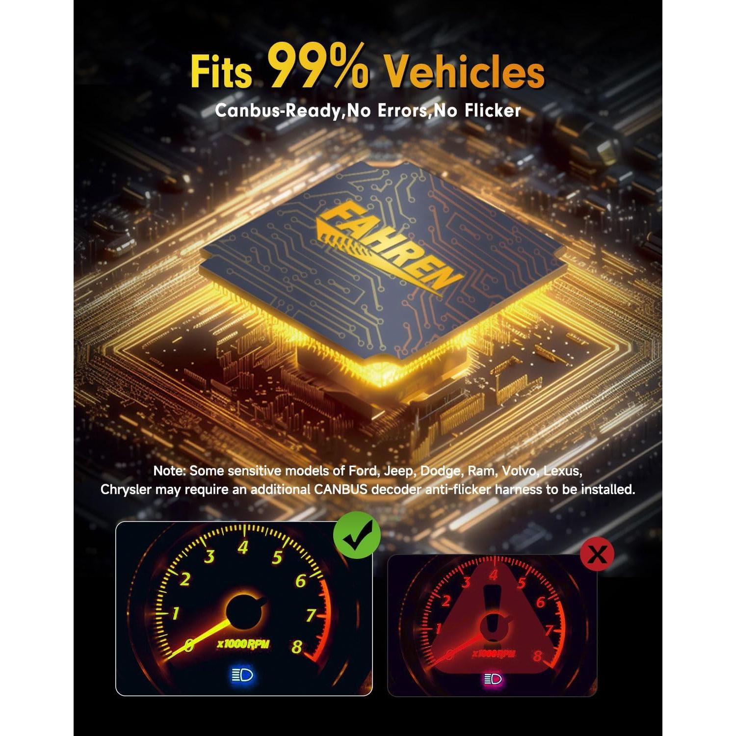 Bombillas LED H7 FAHREN 20S Ultra Brillantes 1000 Lúmenes 6500K