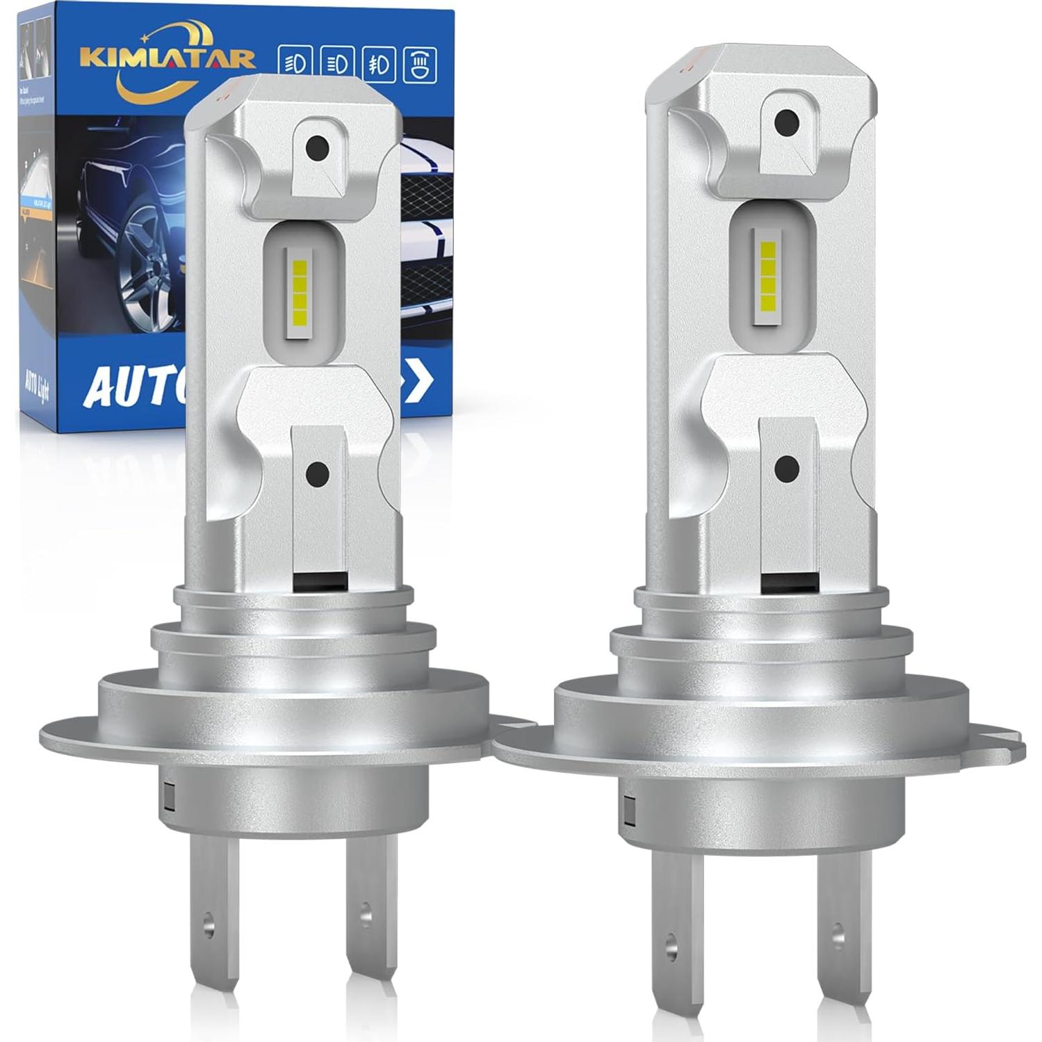 Bombilla LED H7 KIMLATAR 40000 Lúmenes 6500K Paquete de 2