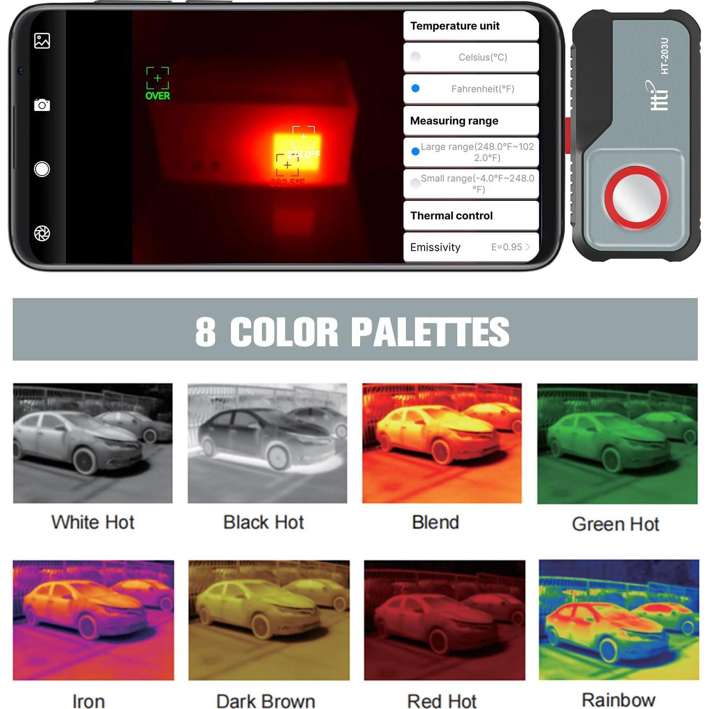 Cámara Térmica Hti HT-203U 256x192 para Android - Infrarroja