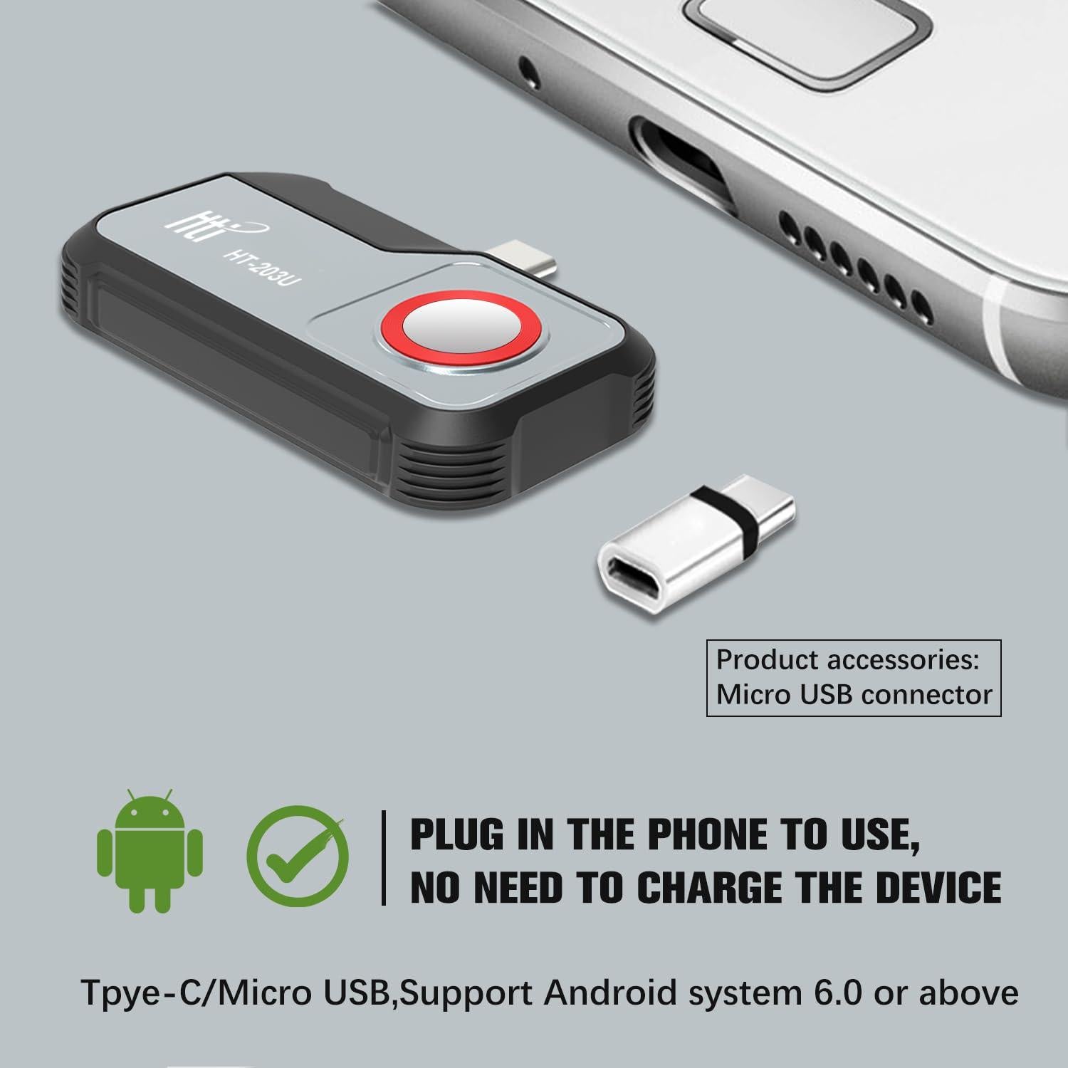 Cámara Térmica Hti HT-203U 256x192 para Android - Infrarroja