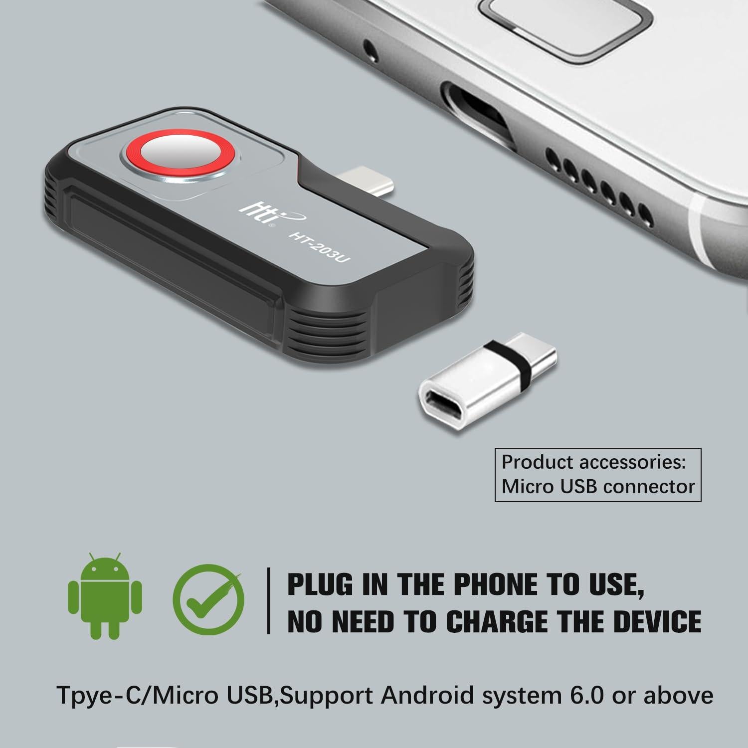 Cámara Térmica Hti HT-203U 256x192 para Android - Infrarroja