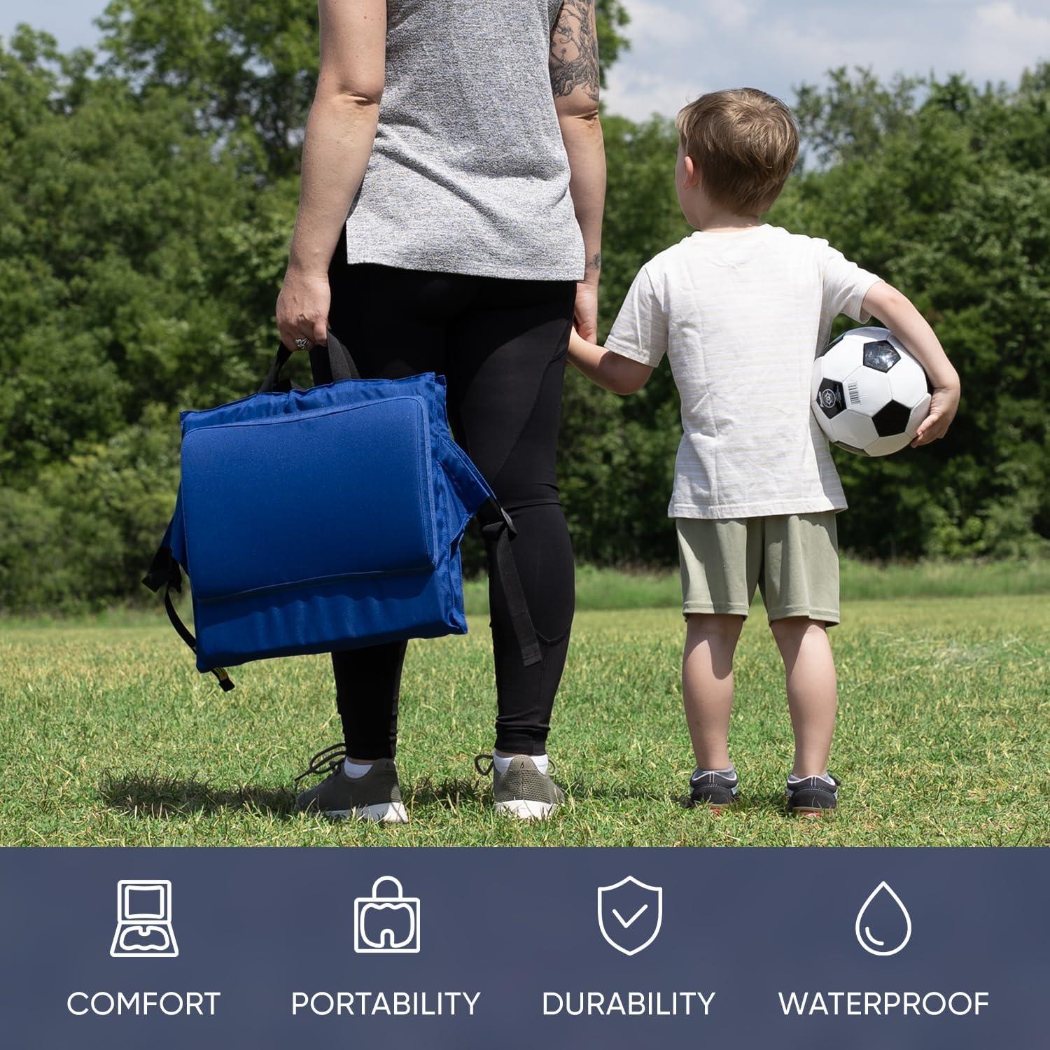 Cojín de Asiento de Estadio Everlasting Comfort Azul Portátil