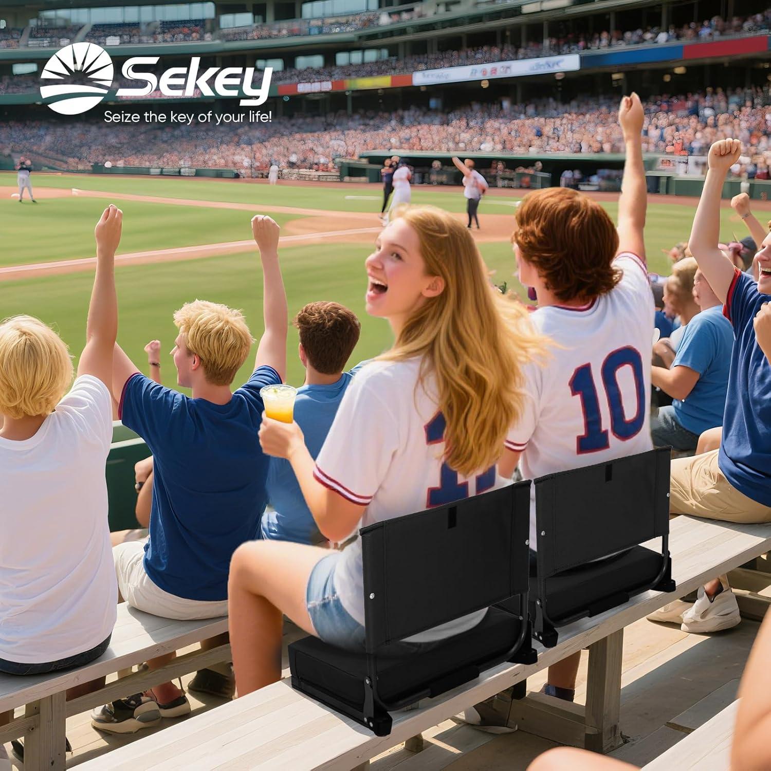 Asiento Plegable Acolchado Sekey para Estadio con Respaldo 46.7 cm