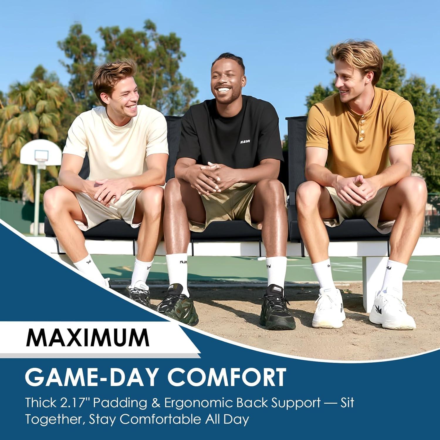 Silla de Estadio Plegable LLEVTIC PHKTY24-2 con Respaldo y Cojín