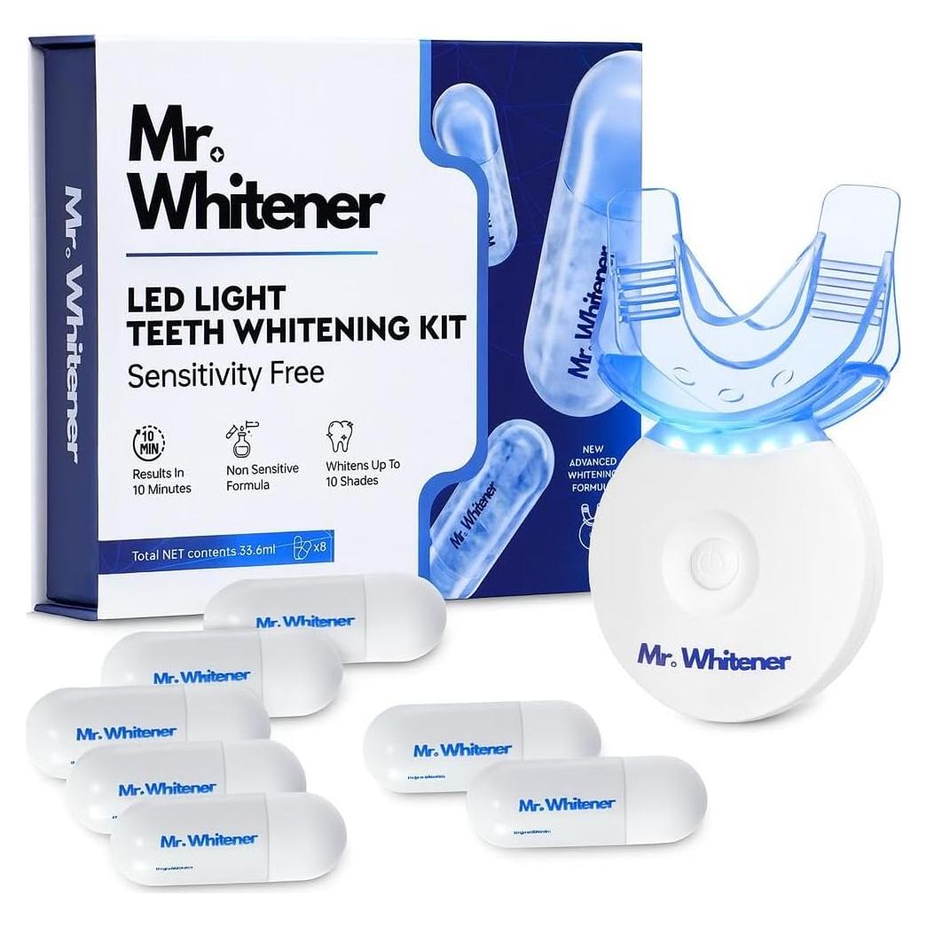 Kit de Blanqueamiento Dental LED Mr.Whitener - 8 Recargas 33.6ml