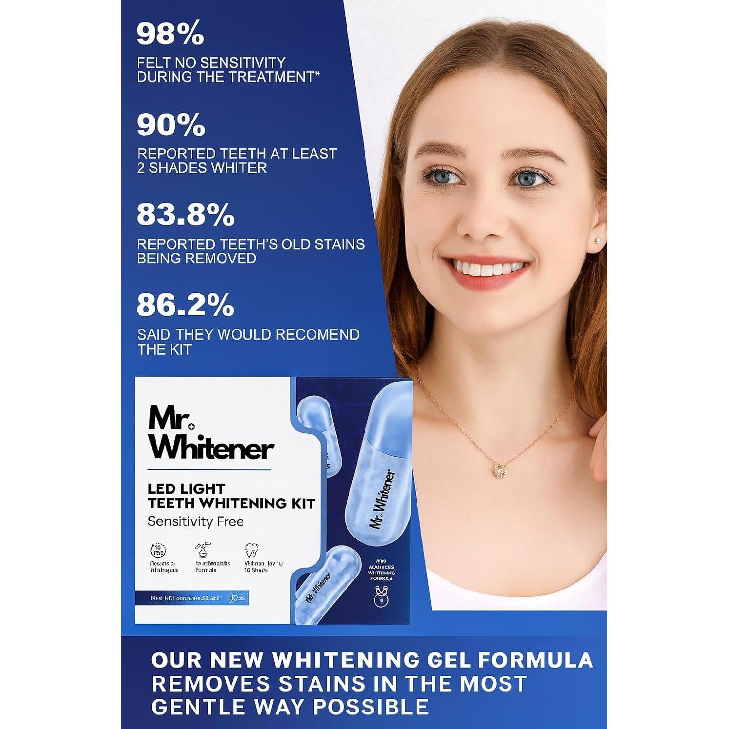 Kit de Blanqueamiento Dental LED Mr.Whitener - 8 Recargas 33.6ml