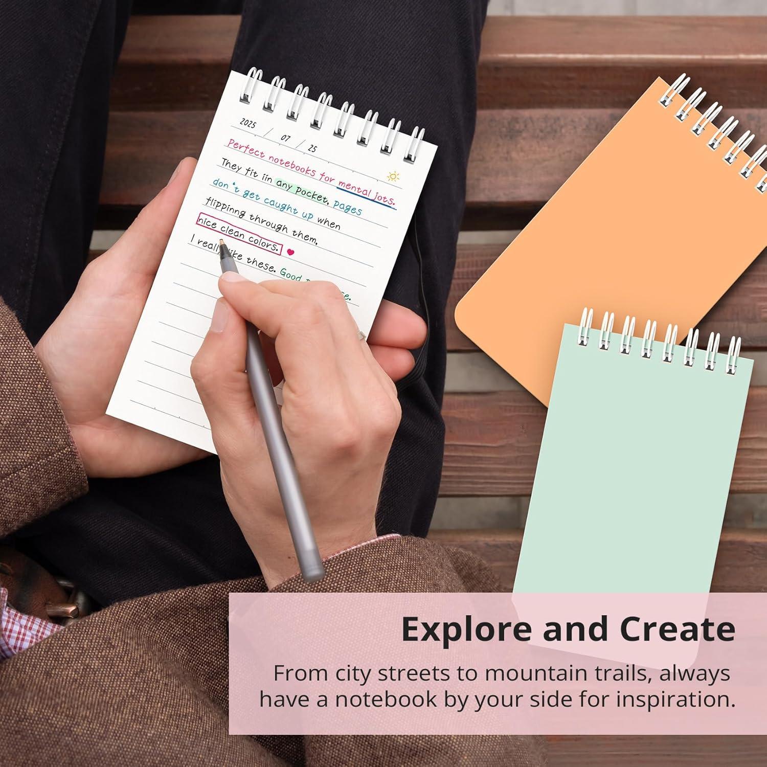 Set de 8 Cuadernos Espirales Taja Mini 7.6x12.7cm Rayados