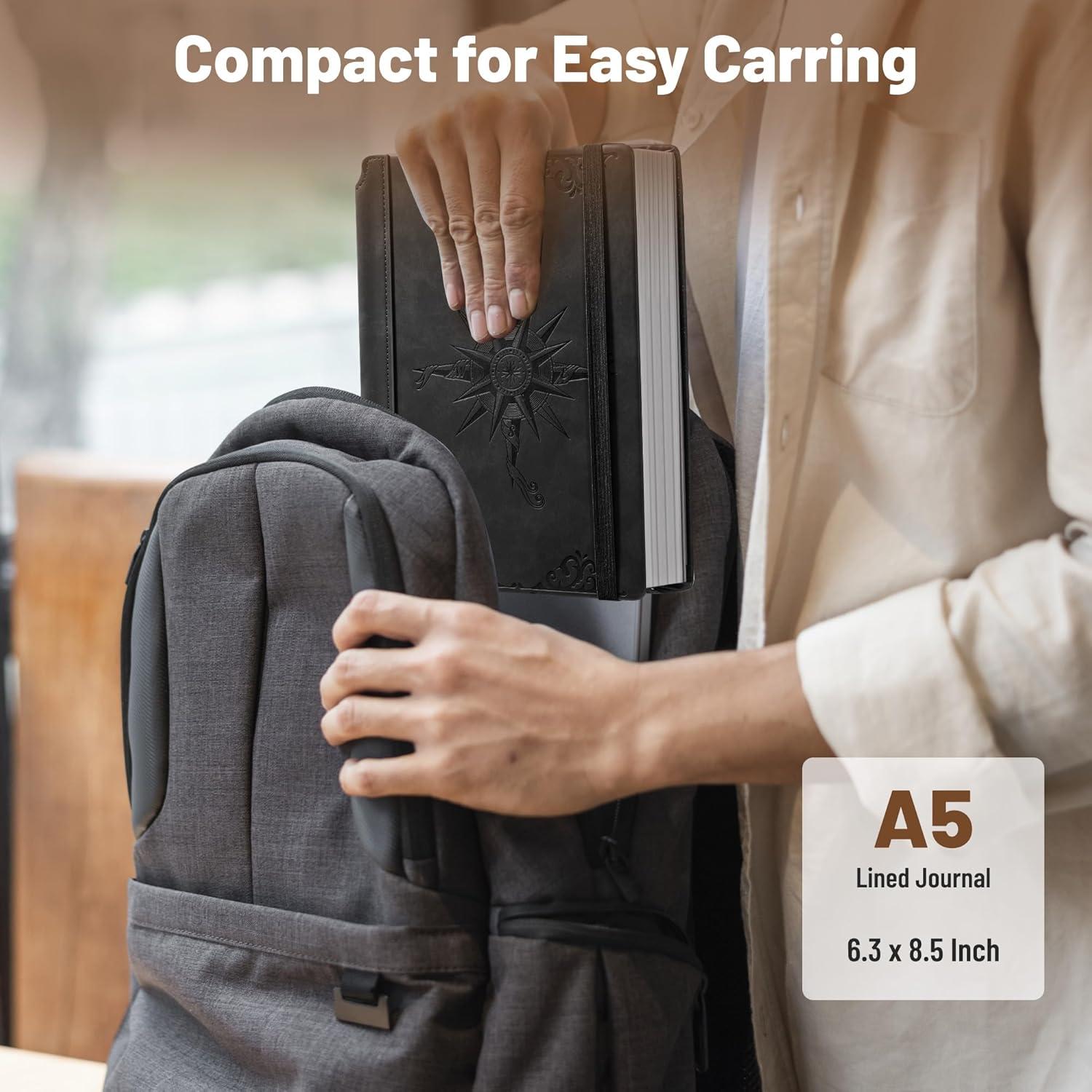 Cuaderno de Piel Vegana CAGIE A5 288 Páginas Rayado