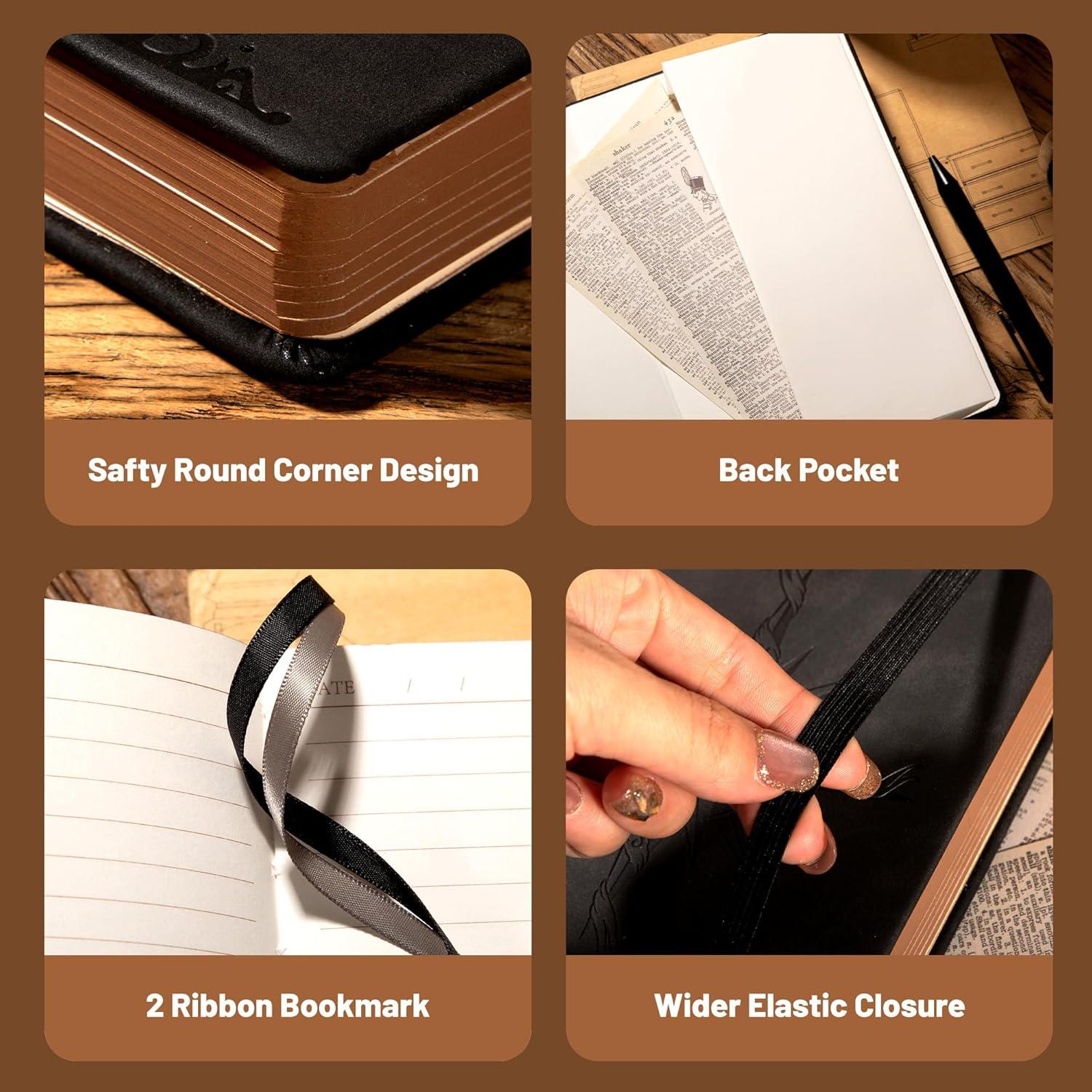 Cuaderno de Piel Vegana CAGIE A5 288 Páginas Rayado