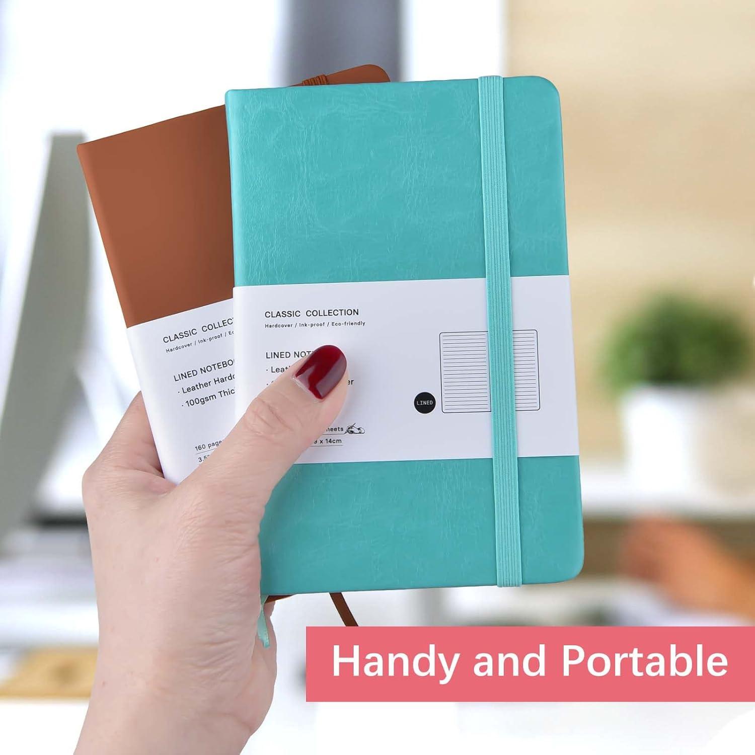 Coopay 12 Cuadernos de Bolsillo A6 Tapa Dura 160 Páginas