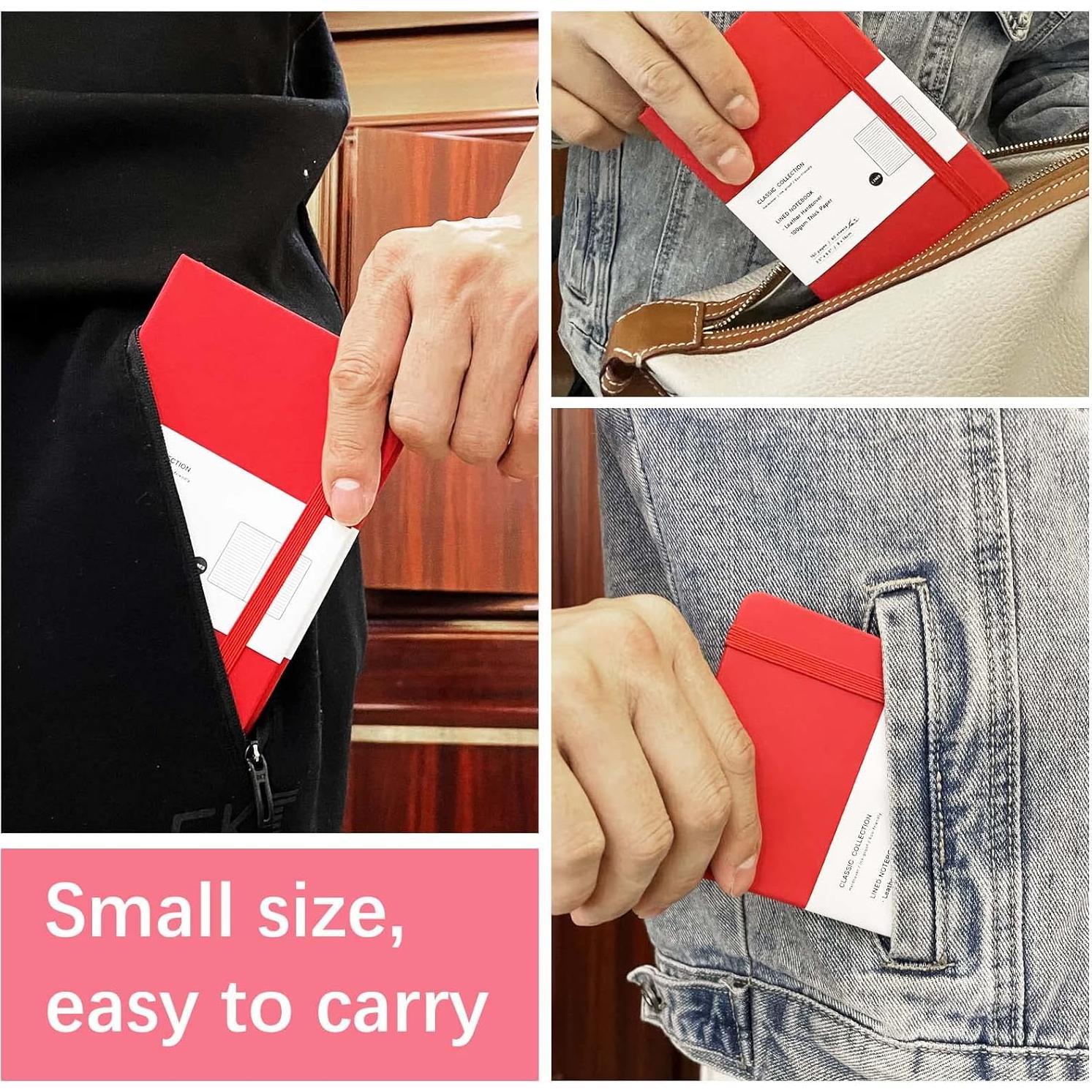 Coopay 12 Cuadernos de Bolsillo A6 Tapa Dura 160 Páginas